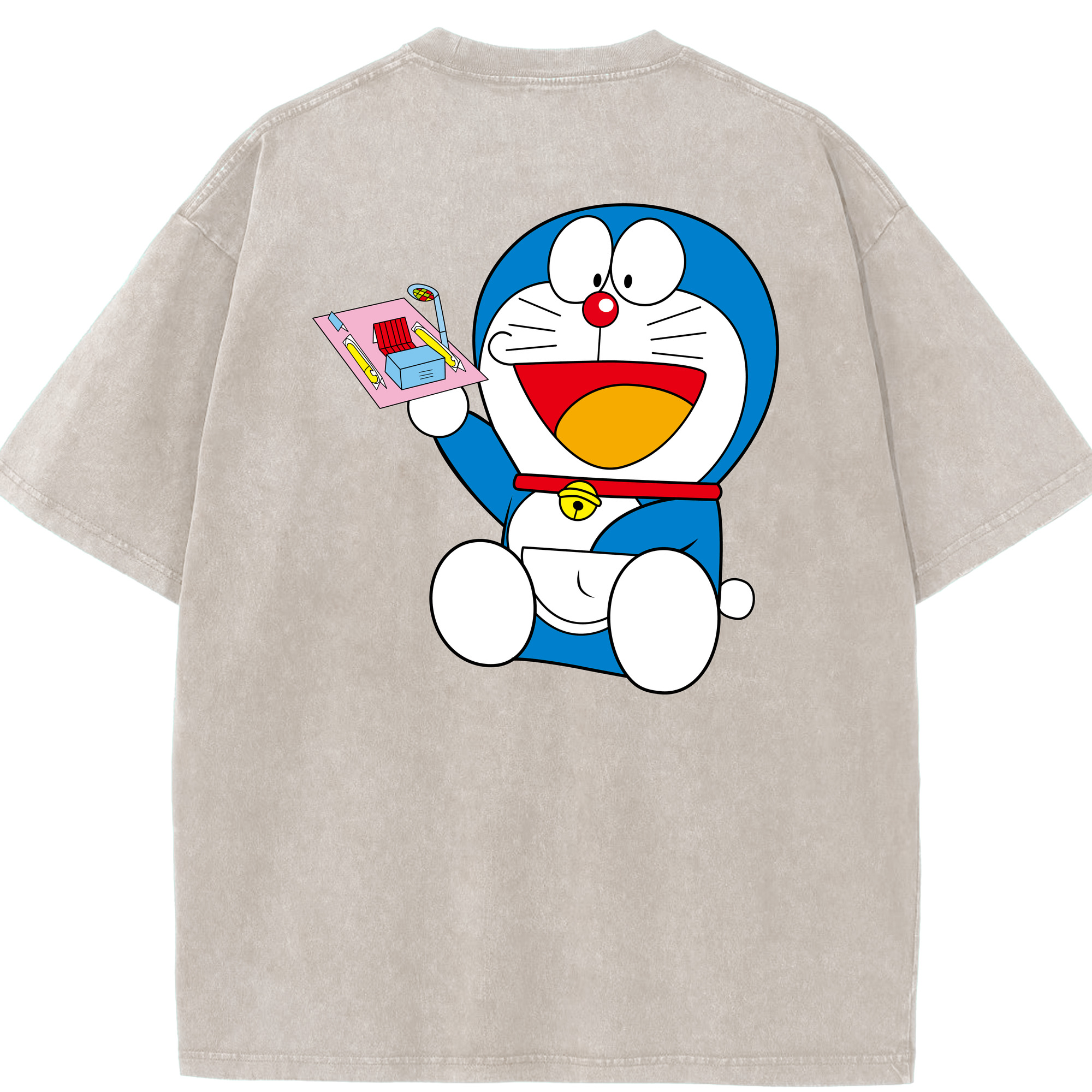 （画像用） ドラえもん Doraemon 綿100% ヴィンテージ風 半袖Tシャツ（背面プリント）