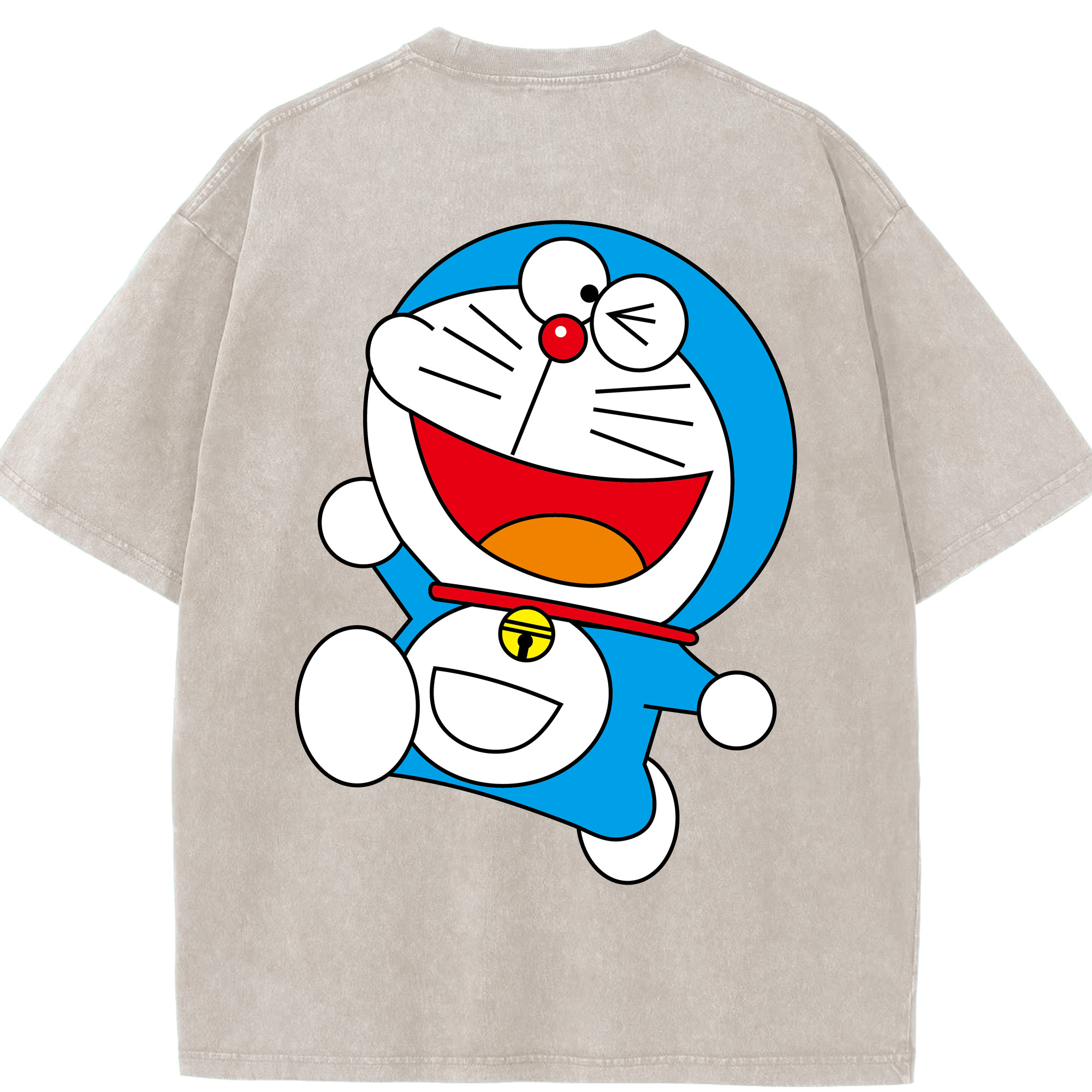 （画像用） ドラえもん Doraemon 綿100% ヴィンテージ風 半袖Tシャツ（背面プリント）