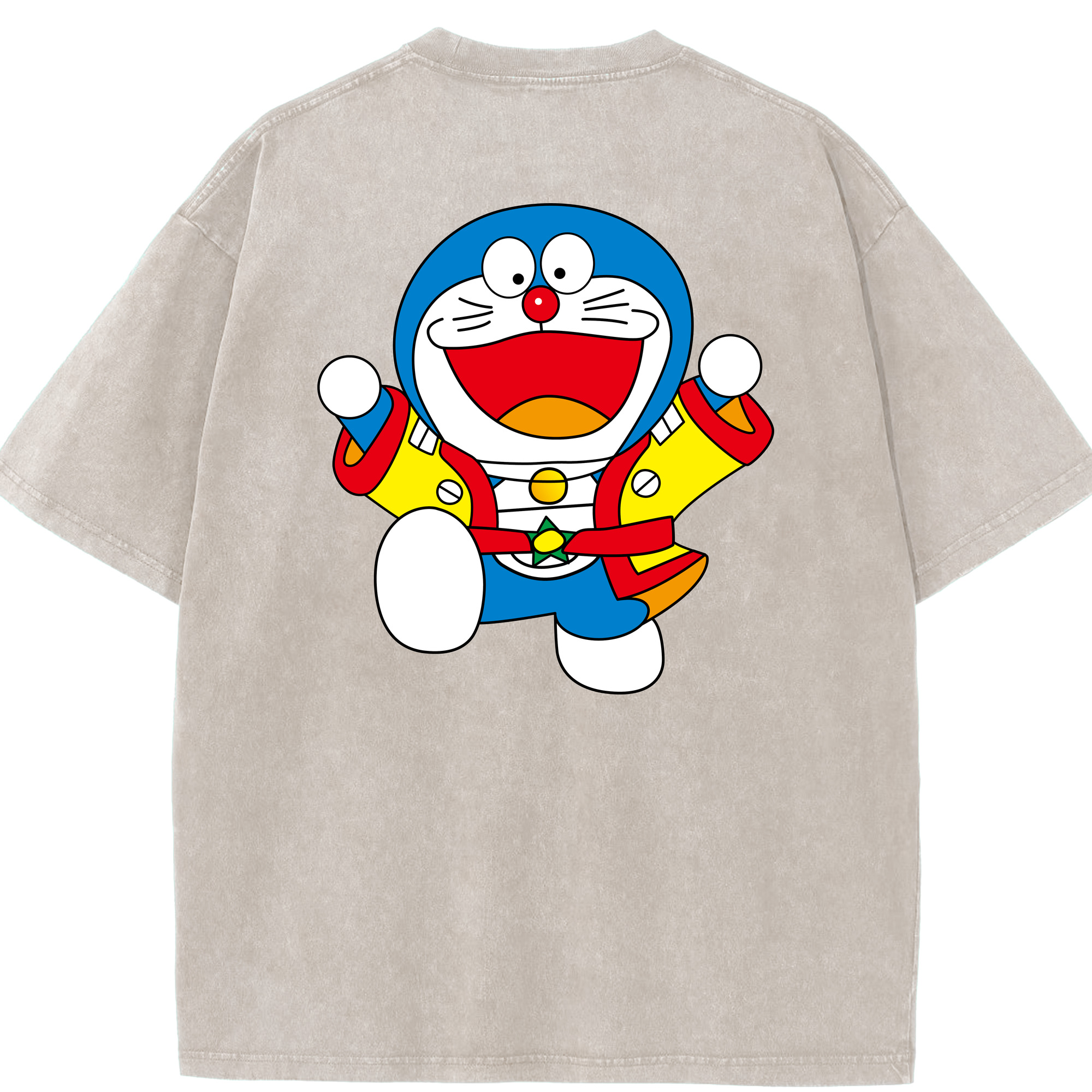 （画像用） ドラえもん Doraemon 綿100% ヴィンテージ風 半袖Tシャツ（背面プリント）