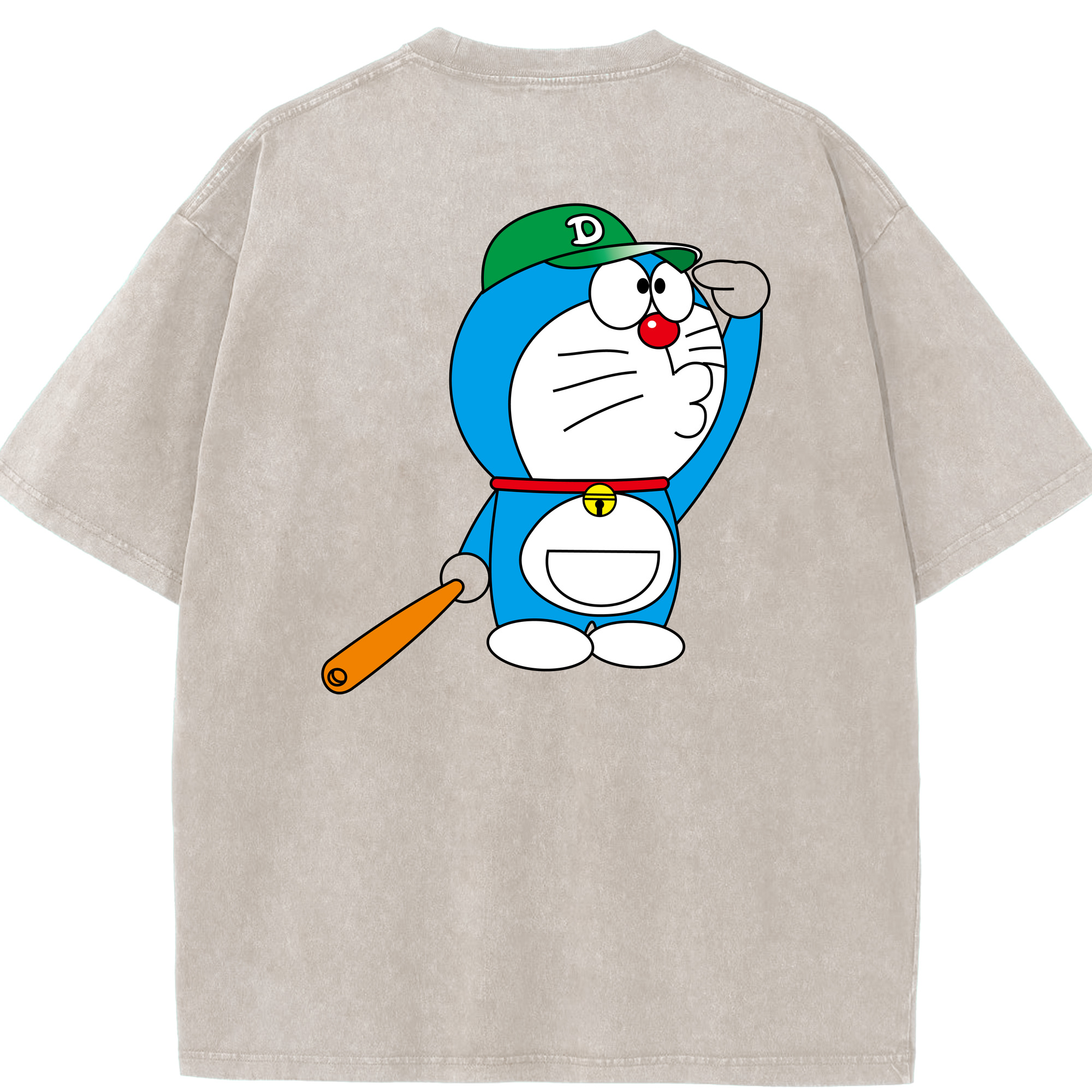 （画像用） ドラえもん Doraemon 綿100% ヴィンテージ風 半袖Tシャツ（背面プリント）