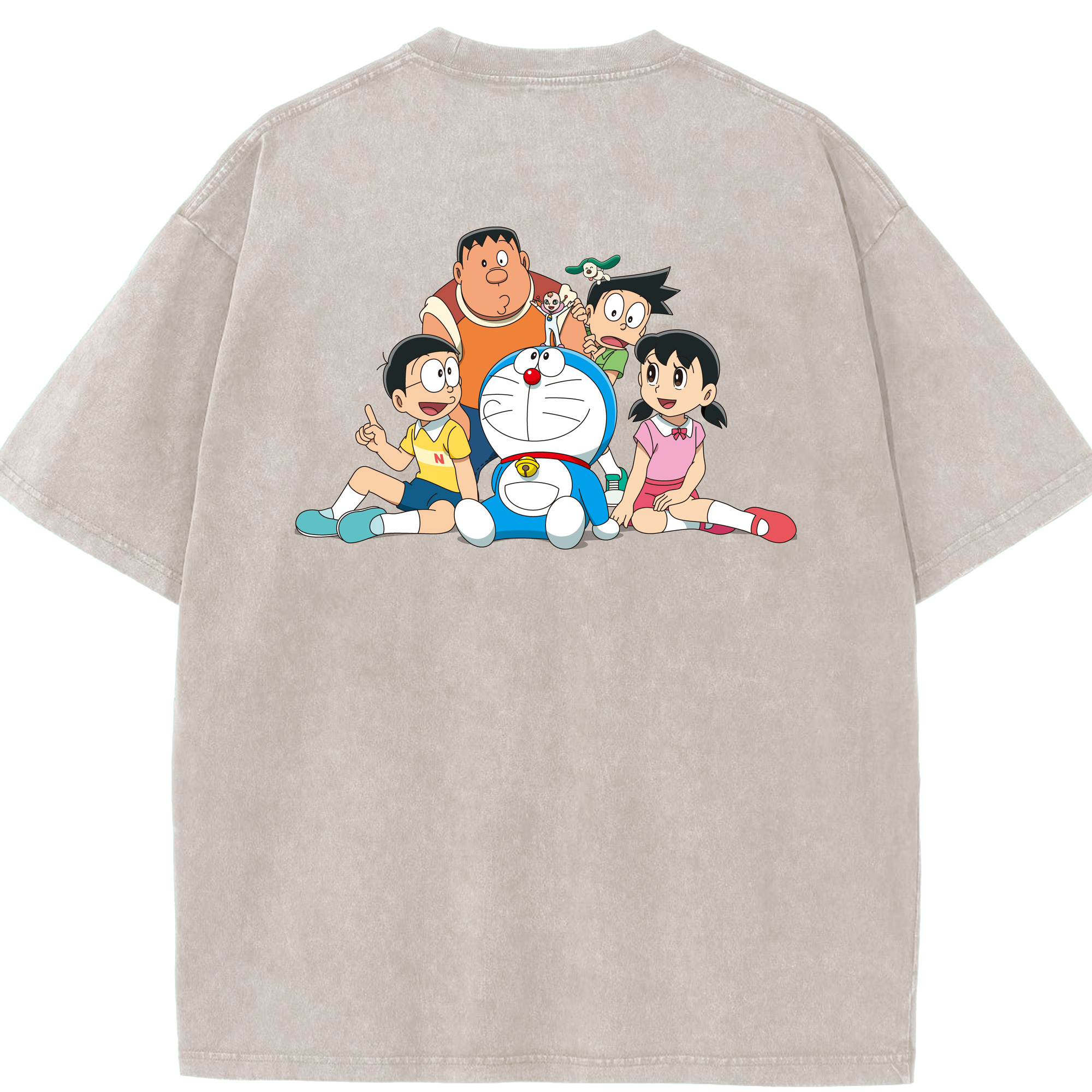 （画像用） ドラえもん Doraemon 綿100% ヴィンテージ風 半袖Tシャツ（背面プリント）