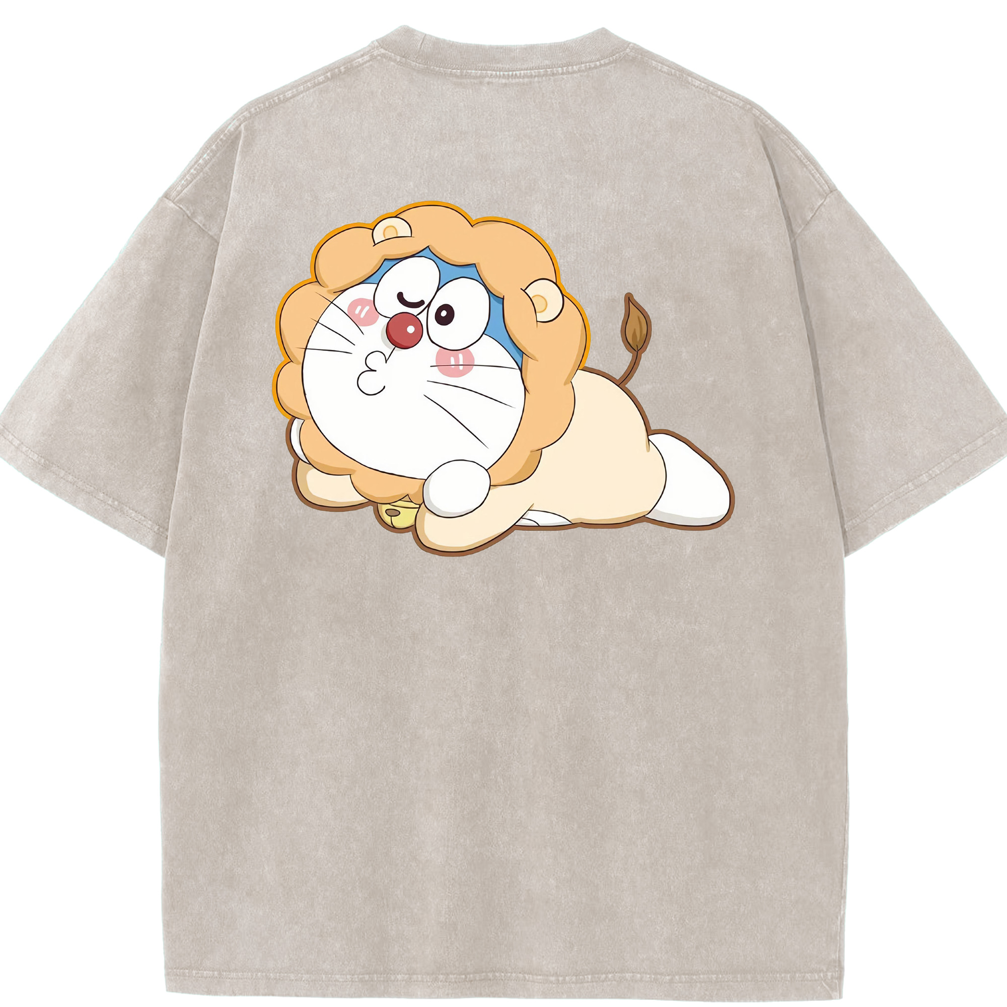 （画像用） ドラえもん Doraemon 綿100% ヴィンテージ風 半袖Tシャツ（背面プリント）