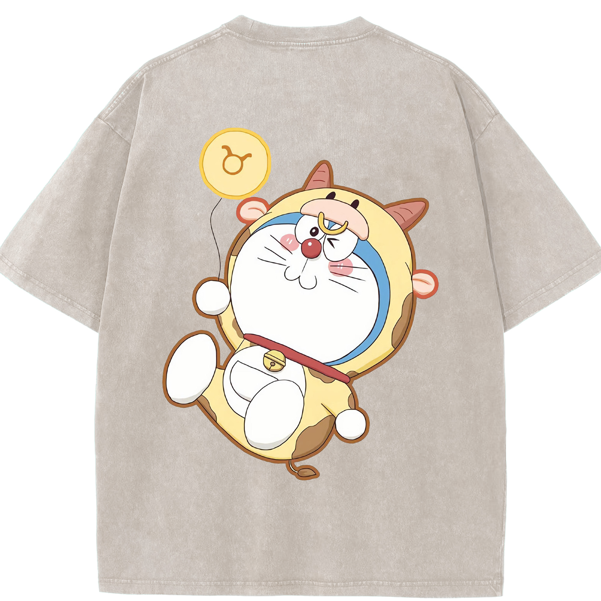 （画像用） ドラえもん Doraemon 綿100% ヴィンテージ風 半袖Tシャツ（背面プリント）
