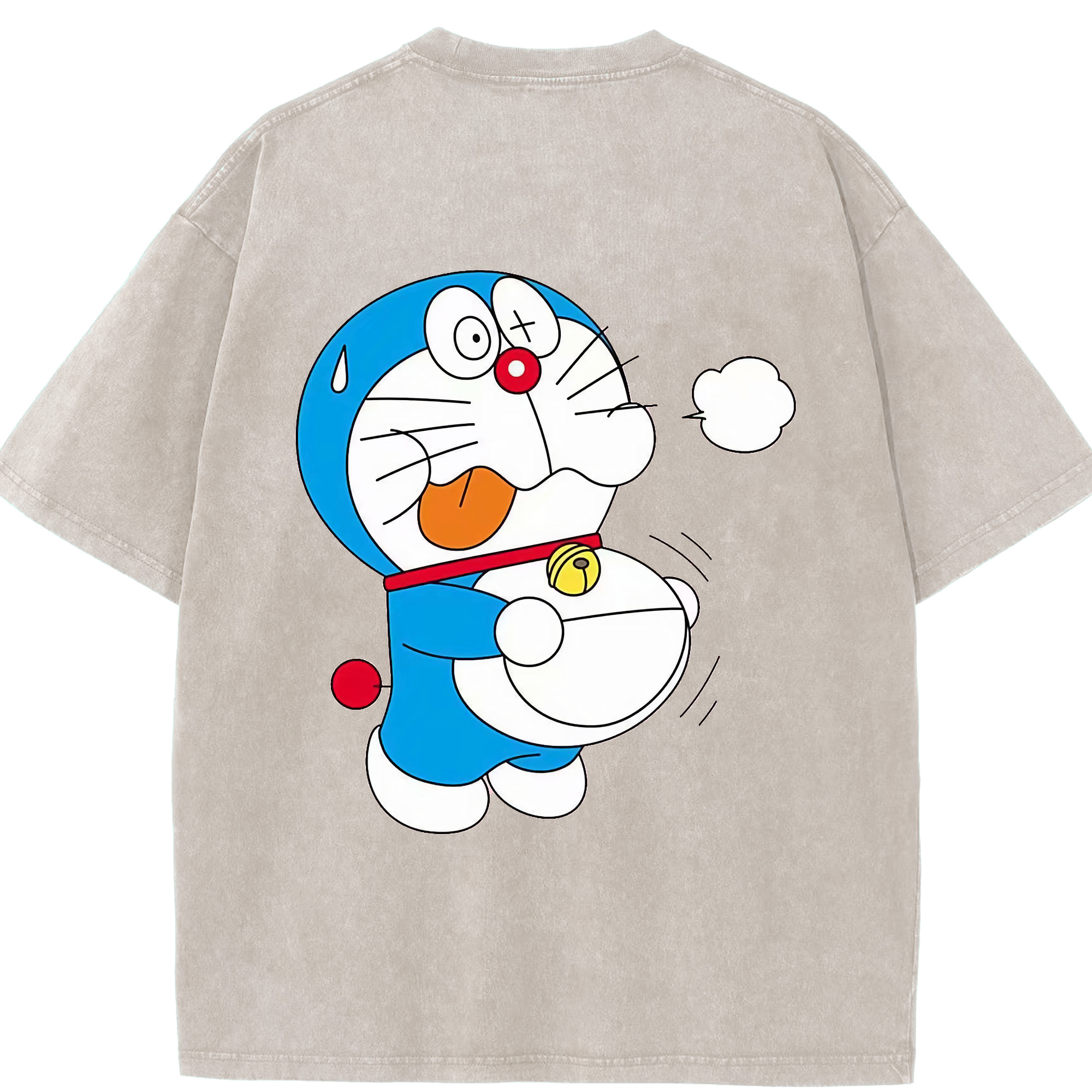 （画像用） ドラえもん Doraemon 綿100% ヴィンテージ風 半袖Tシャツ（背面プリント）