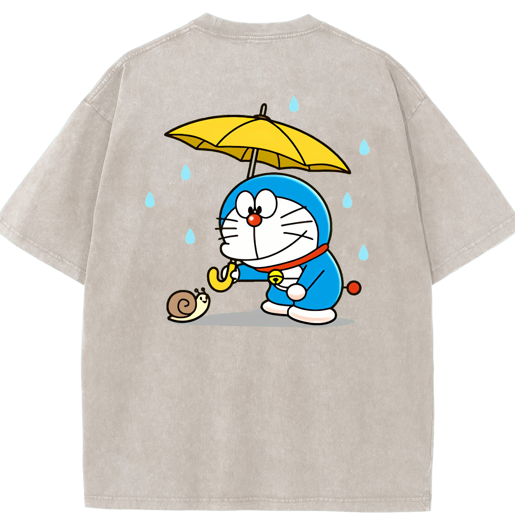 （画像用） ドラえもん Doraemon 綿100% ヴィンテージ風 半袖Tシャツ（背面プリント）