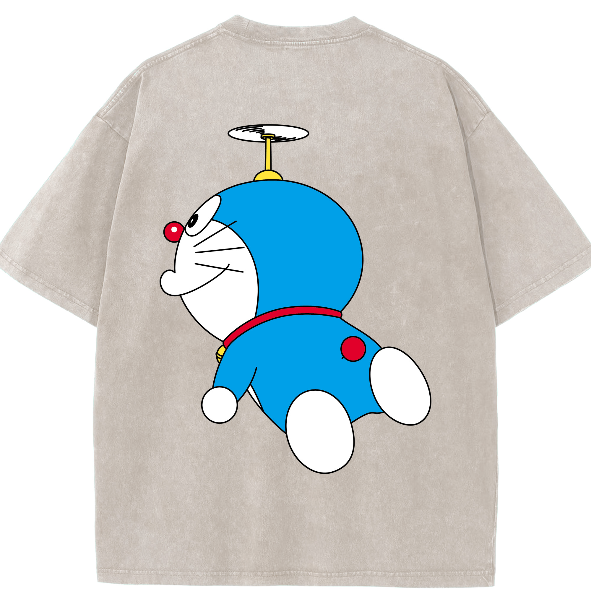 （画像用） ドラえもん Doraemon 綿100% ヴィンテージ風 半袖Tシャツ（背面プリント）