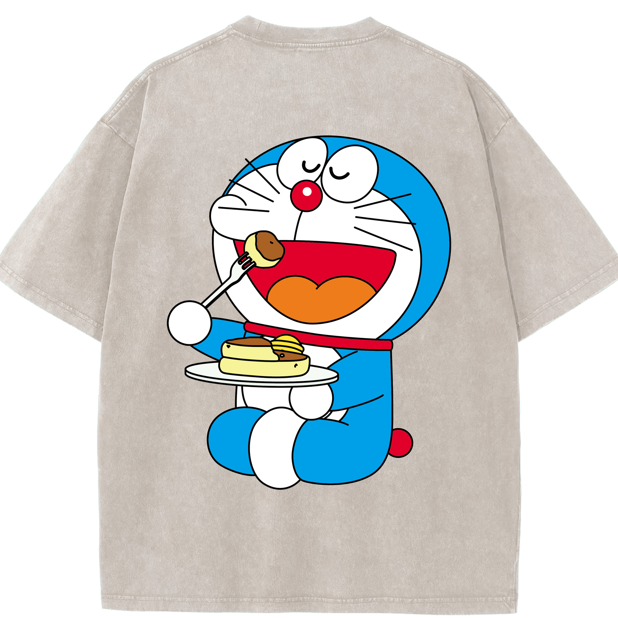 （画像用） ドラえもん Doraemon 綿100% ヴィンテージ風 半袖Tシャツ（背面プリント）