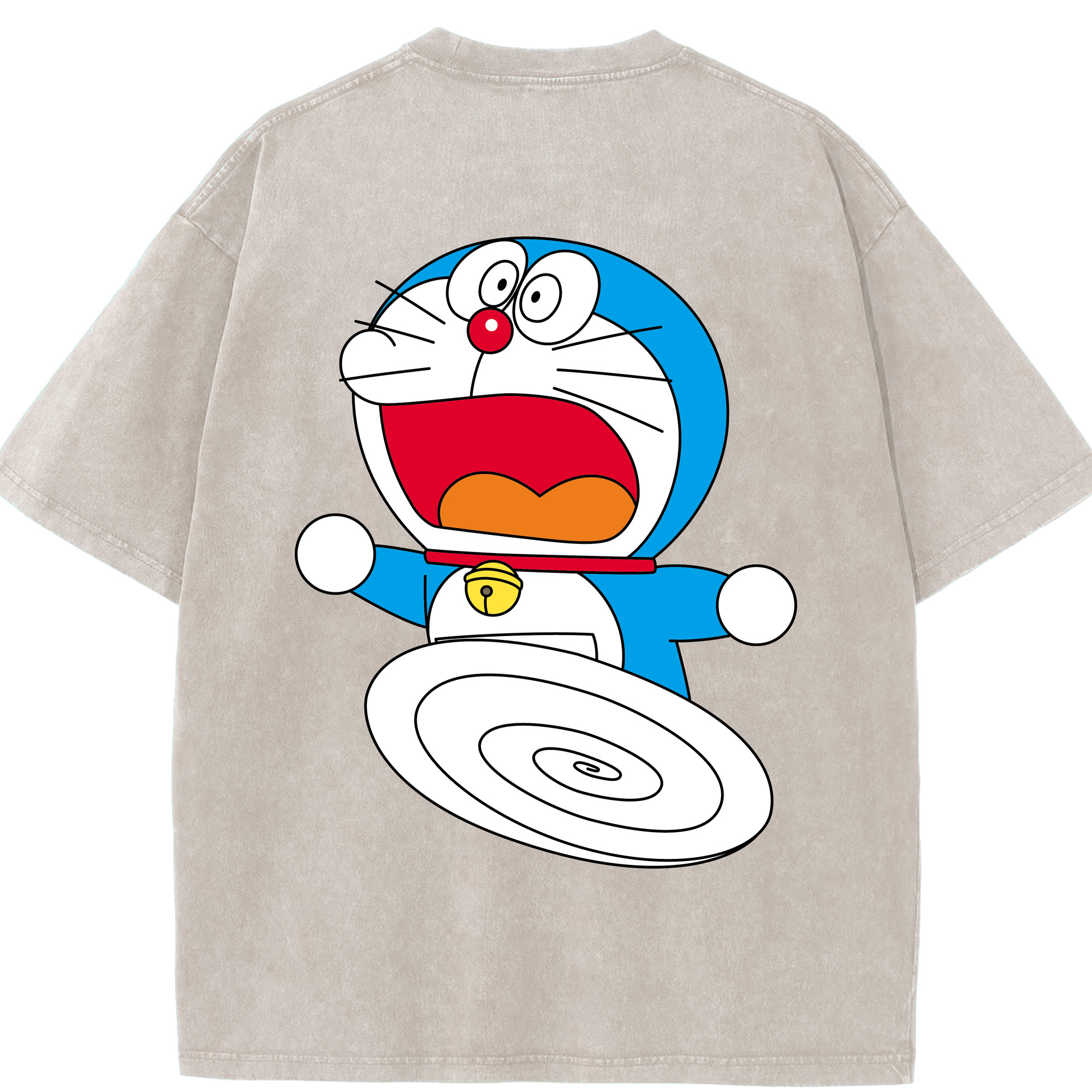 （画像用） ドラえもん Doraemon 綿100% ヴィンテージ風 半袖Tシャツ（背面プリント）