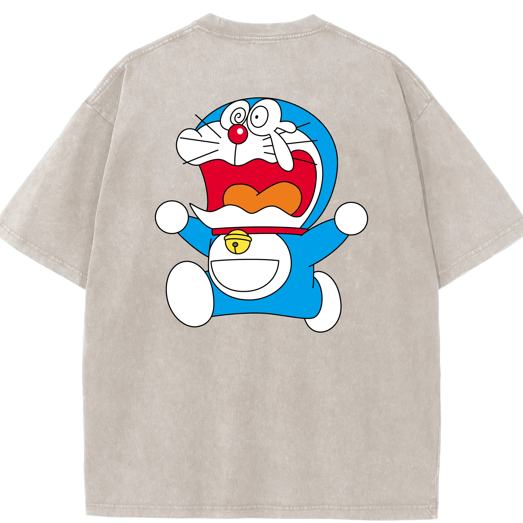 （画像用） ドラえもん Doraemon 綿100% ヴィンテージ風 半袖Tシャツ（背面プリント）