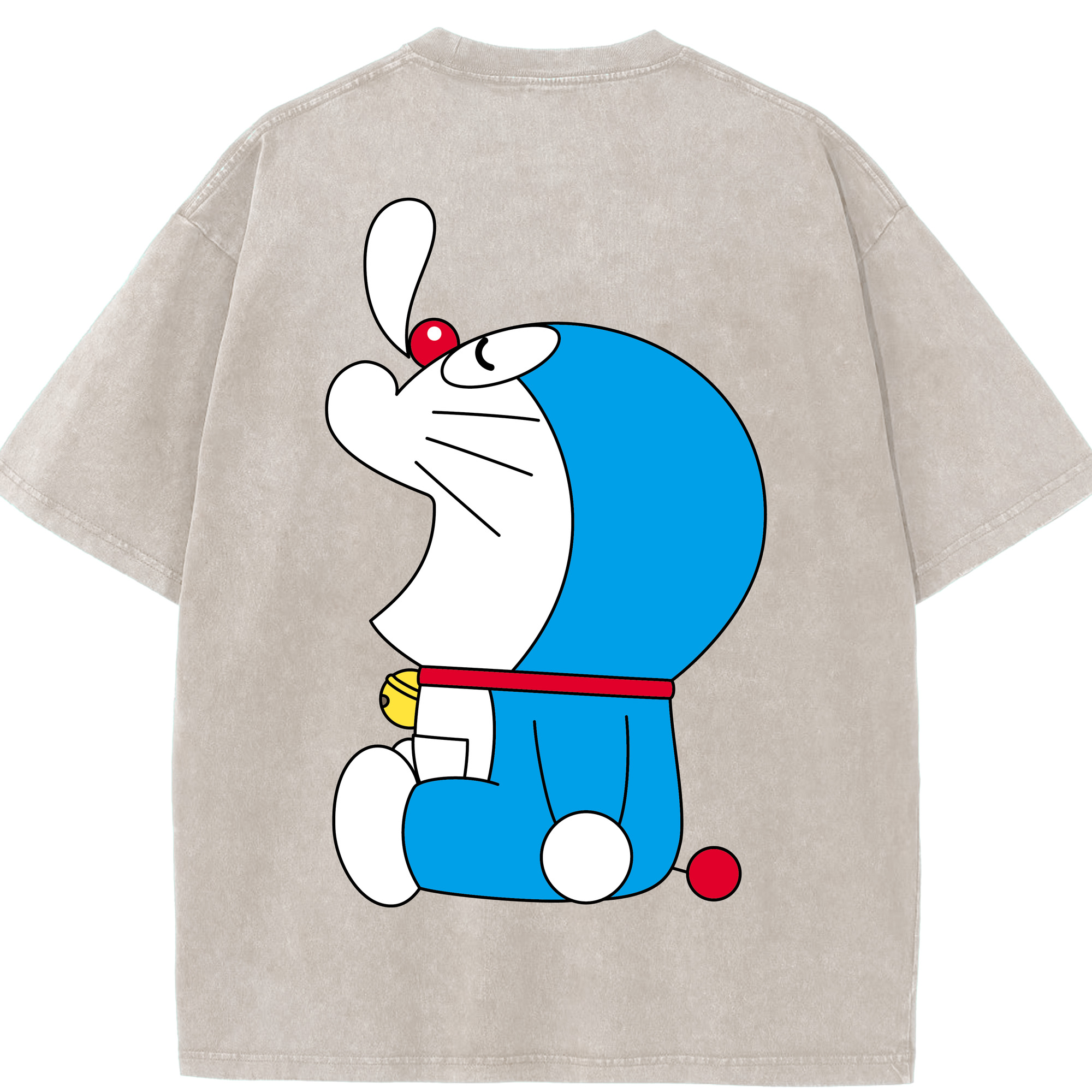 （画像用） ドラえもん Doraemon 綿100% ヴィンテージ風 半袖Tシャツ（背面プリント）