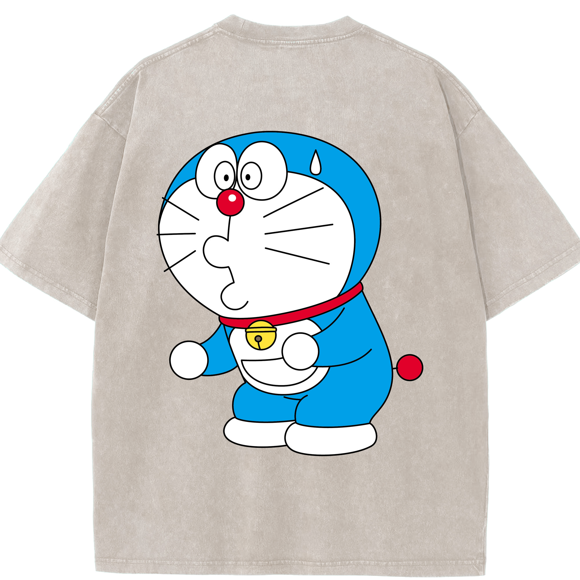 （画像用） ドラえもん Doraemon 綿100% ヴィンテージ風 半袖Tシャツ（背面プリント）