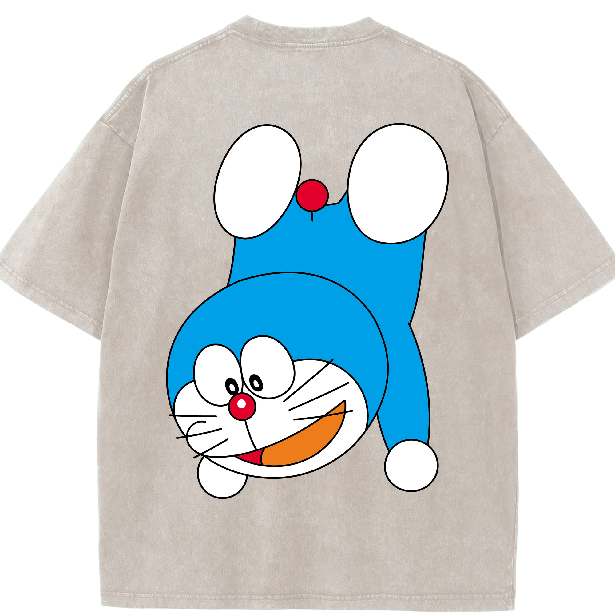 （画像用） ドラえもん Doraemon 綿100% ヴィンテージ風 半袖Tシャツ（背面プリント）