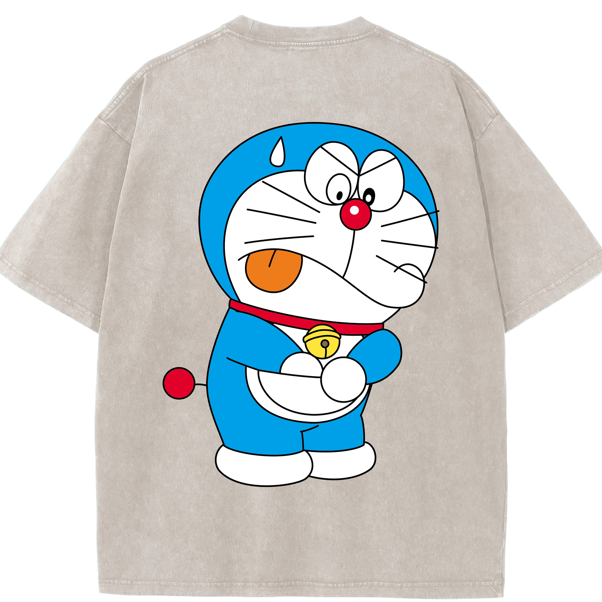 （画像用） ドラえもん Doraemon 綿100% ヴィンテージ風 半袖Tシャツ（背面プリント）