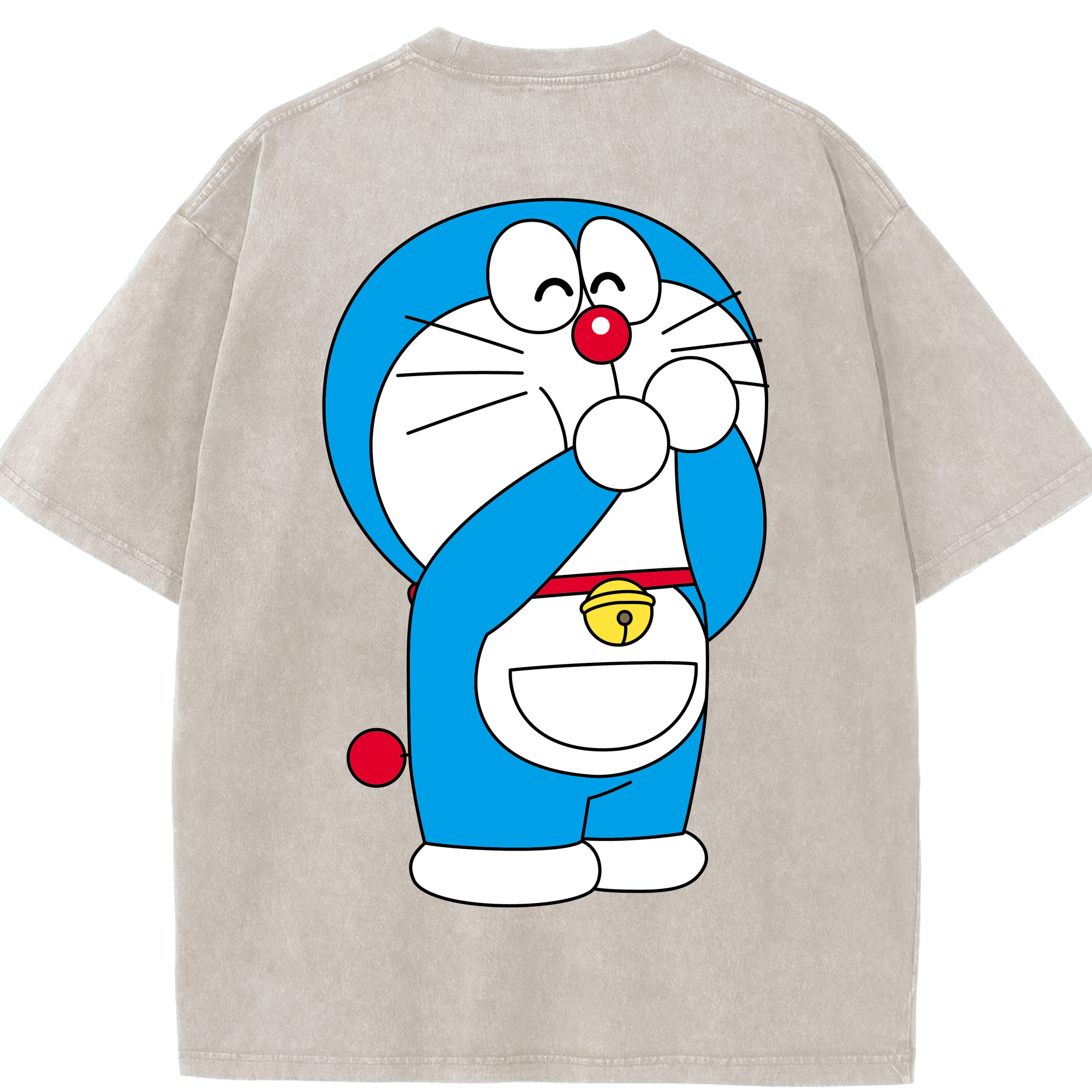 （画像用） ドラえもん Doraemon 綿100% ヴィンテージ風 半袖Tシャツ（背面プリント）