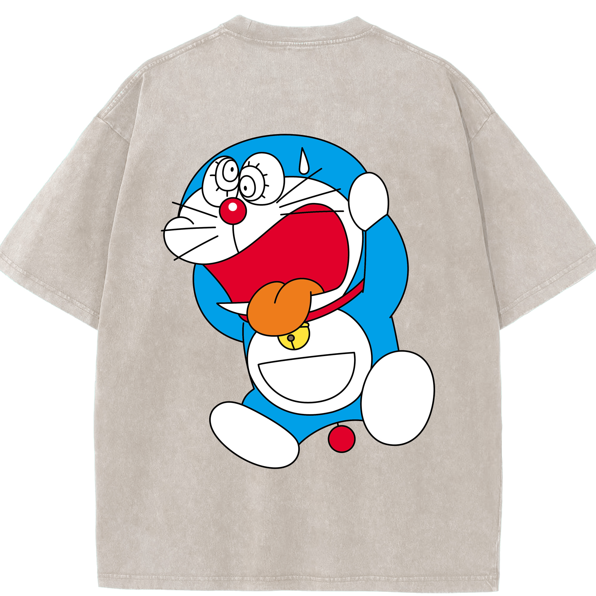 （画像用） ドラえもん Doraemon 綿100% ヴィンテージ風 半袖Tシャツ（背面プリント）