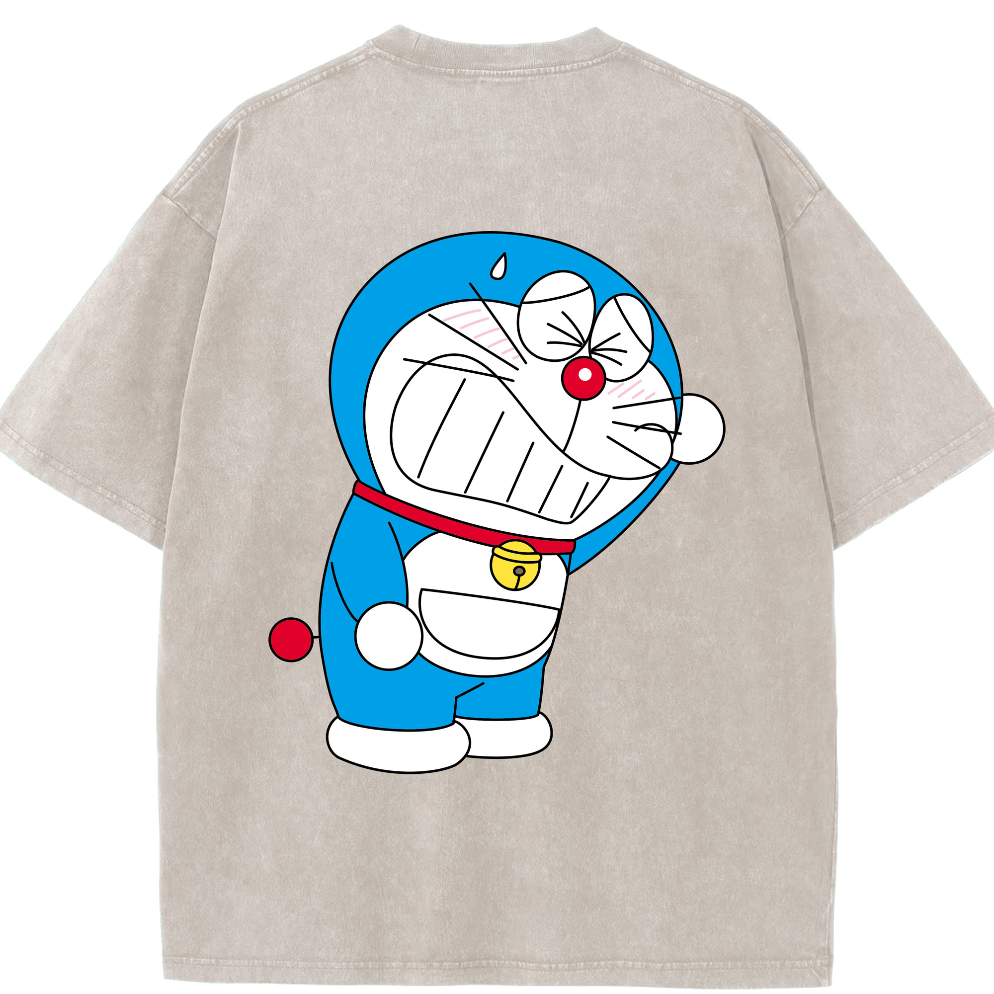 （画像用） ドラえもん Doraemon 綿100% ヴィンテージ風 半袖Tシャツ（背面プリント）