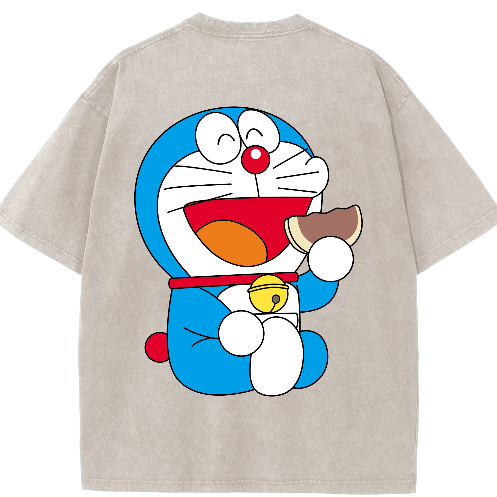 （画像用） ドラえもん Doraemon 綿100% ヴィンテージ風 半袖Tシャツ（背面プリント）