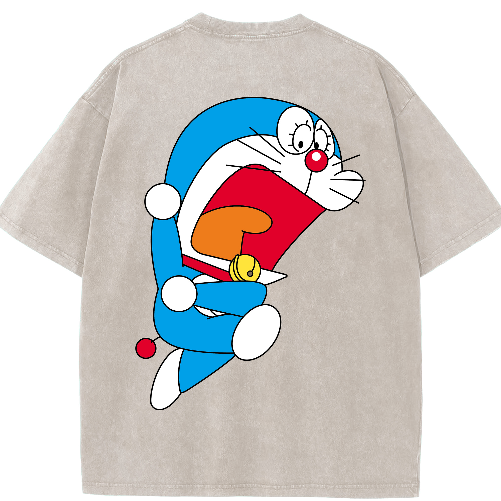 （画像用） ドラえもん Doraemon 綿100% ヴィンテージ風 半袖Tシャツ（背面プリント）