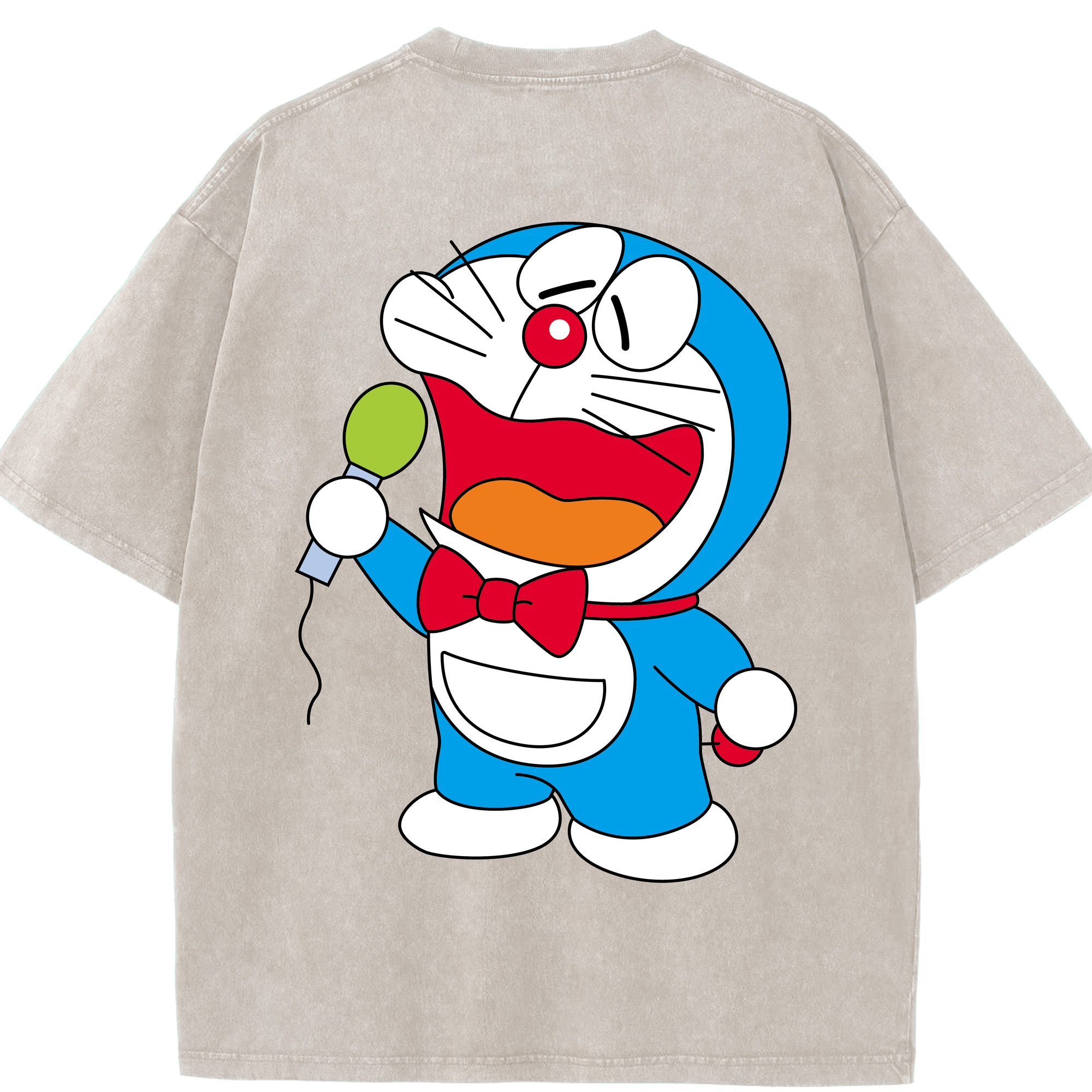 （画像用） ドラえもん Doraemon 綿100% ヴィンテージ風 半袖Tシャツ（背面プリント）