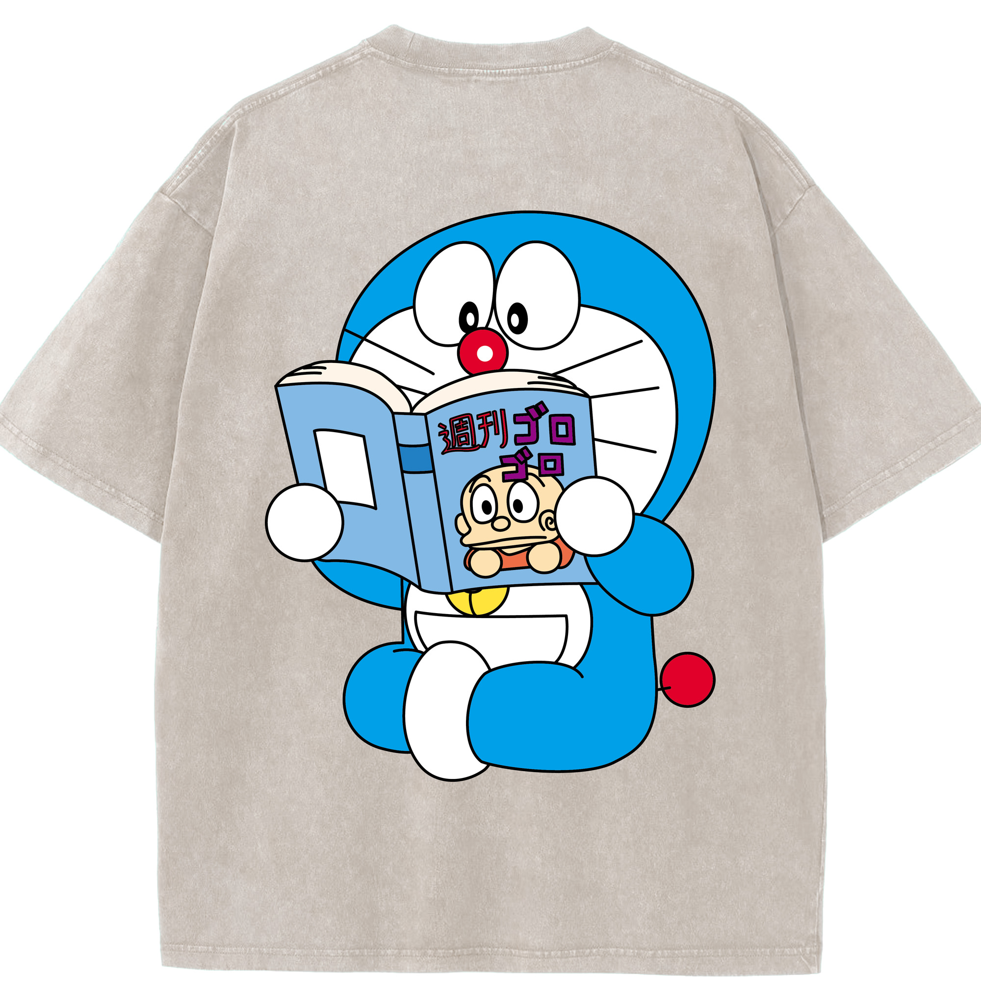（画像用） ドラえもん Doraemon 綿100% ヴィンテージ風 半袖Tシャツ（背面プリント）
