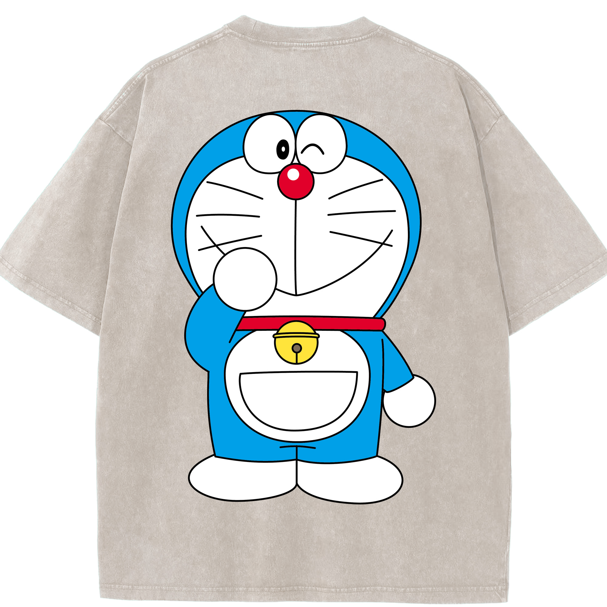 （画像用） ドラえもん Doraemon 綿100% ヴィンテージ風 半袖Tシャツ（背面プリント）