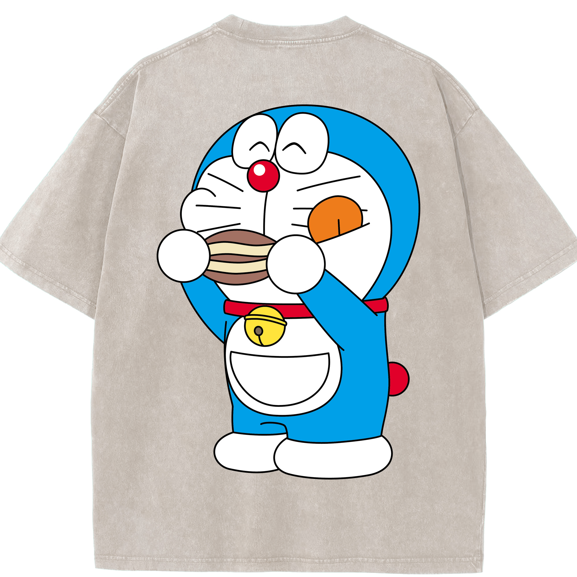 （画像用） ドラえもん Doraemon 綿100% ヴィンテージ風 半袖Tシャツ（背面プリント）