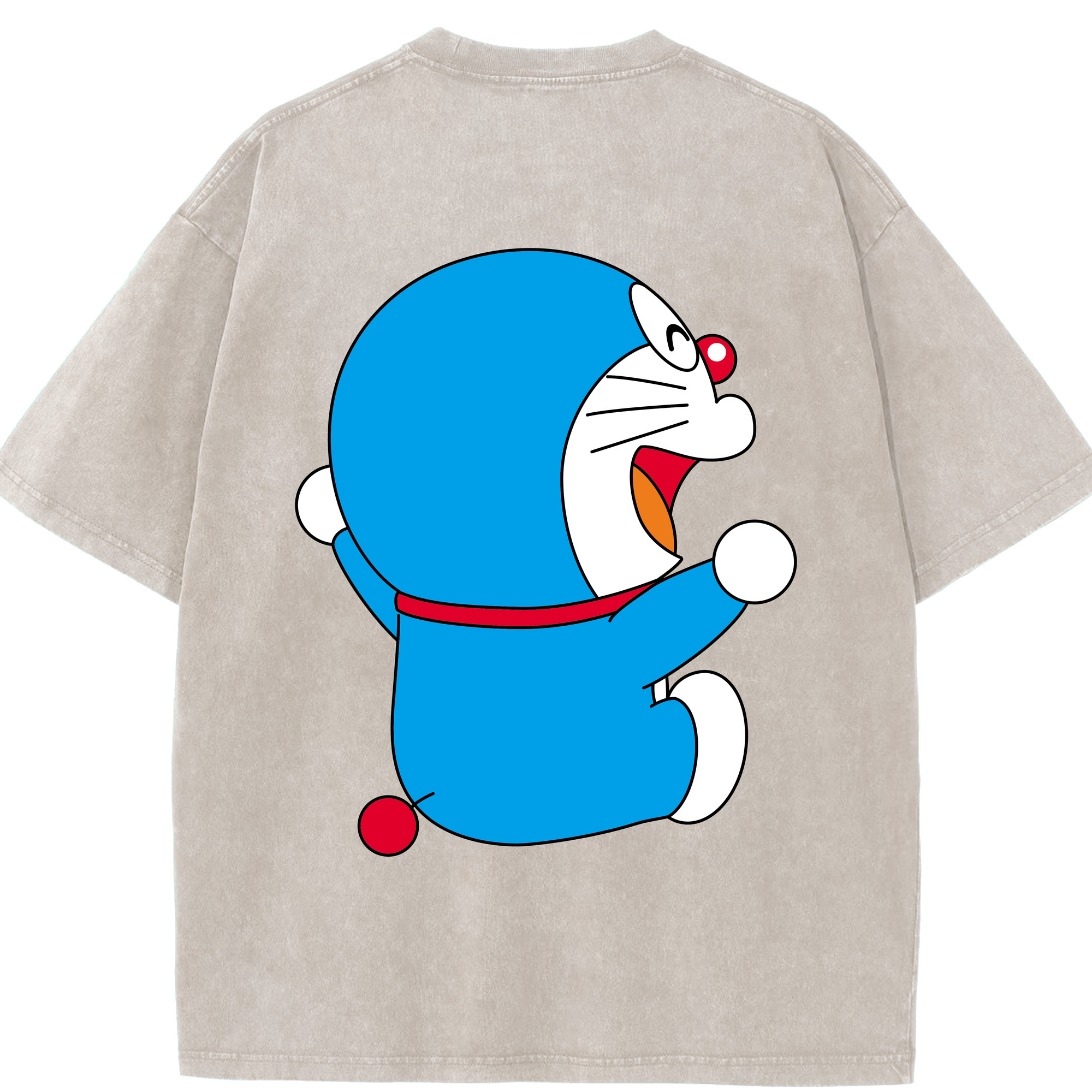 （画像用） ドラえもん Doraemon 綿100% ヴィンテージ風 半袖Tシャツ（背面プリント）