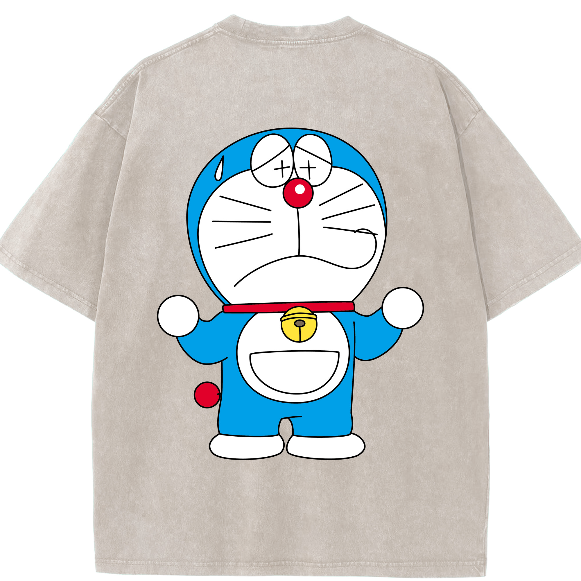 （画像用） ドラえもん Doraemon 綿100% ヴィンテージ風 半袖Tシャツ（背面プリント）