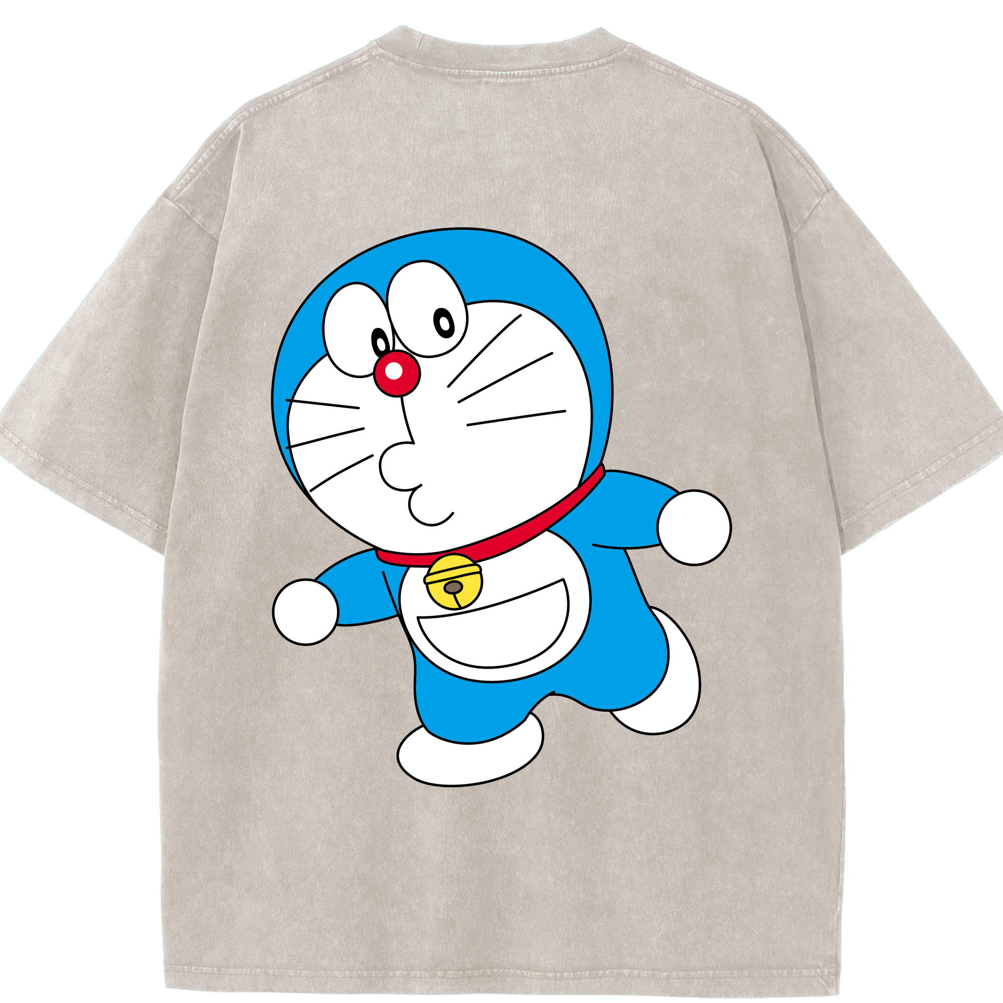 （画像用） ドラえもん Doraemon 綿100% ヴィンテージ風 半袖Tシャツ（背面プリント）