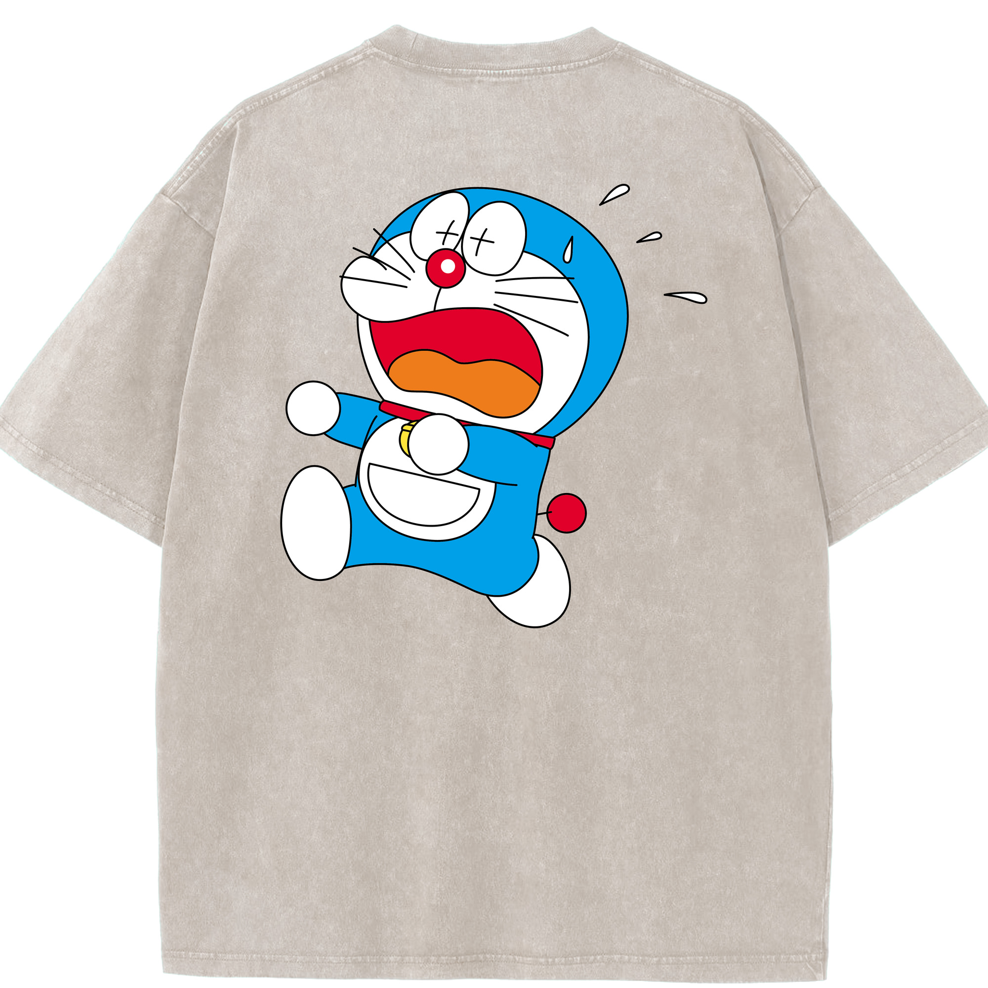 （画像用） ドラえもん Doraemon 綿100% ヴィンテージ風 半袖Tシャツ（背面プリント）