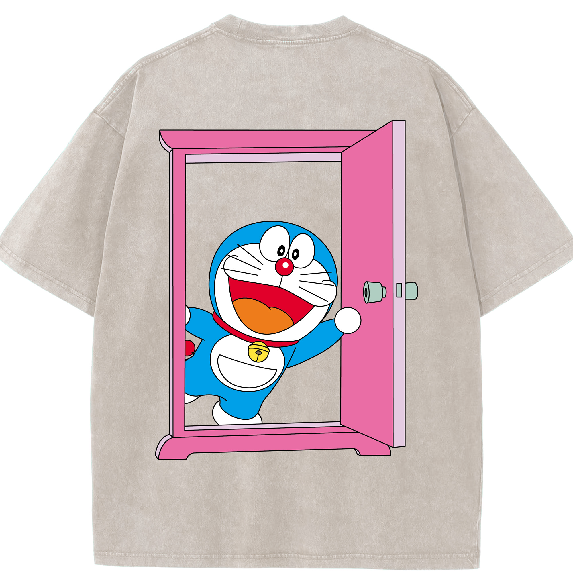 （画像用） ドラえもん Doraemon 綿100% ヴィンテージ風 半袖Tシャツ（背面プリント）