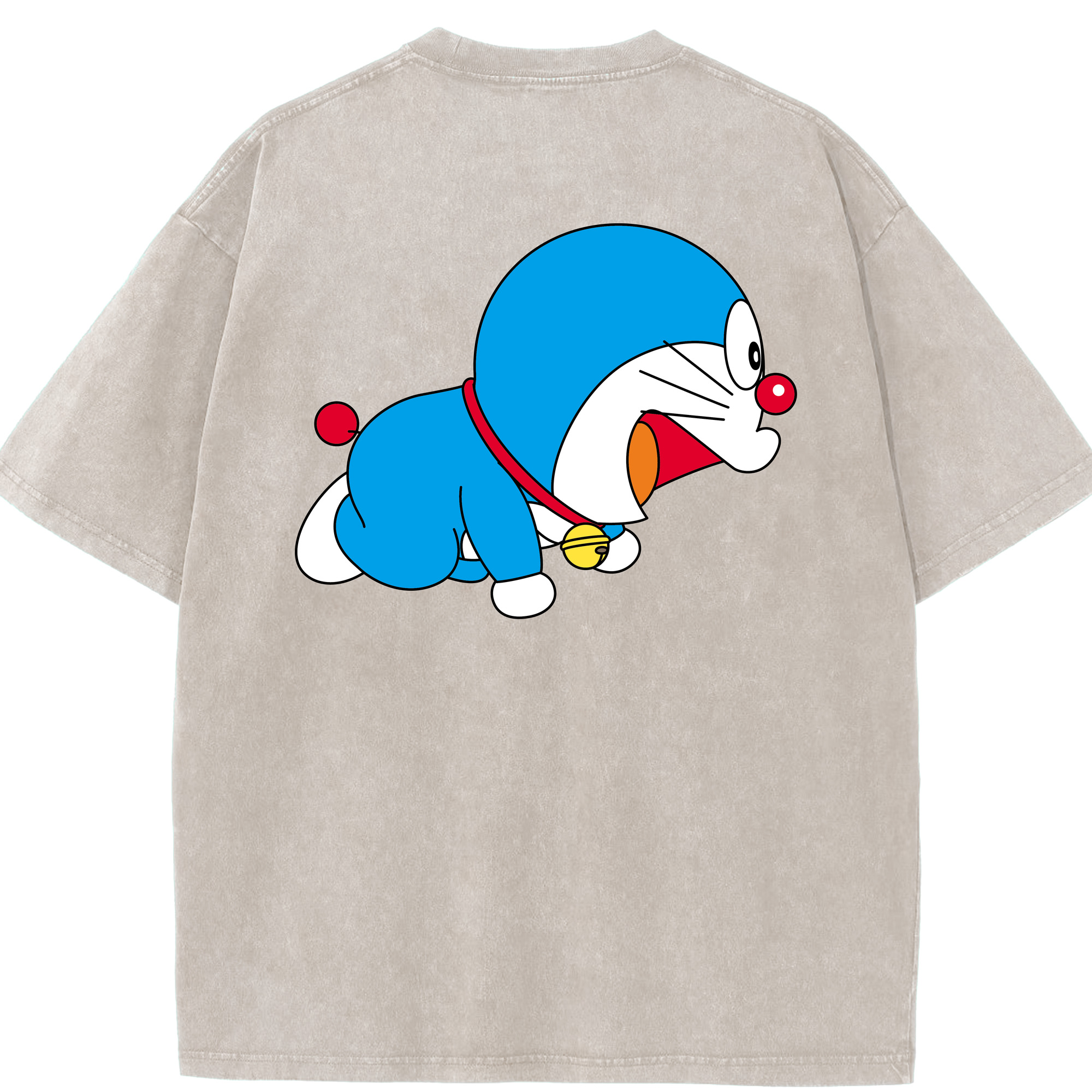 （画像用） ドラえもん Doraemon 綿100% ヴィンテージ風 半袖Tシャツ（背面プリント）