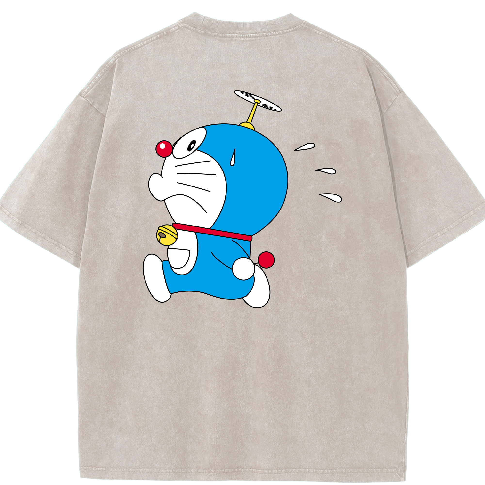 （画像用） ドラえもん Doraemon 綿100% ヴィンテージ風 半袖Tシャツ（背面プリント）