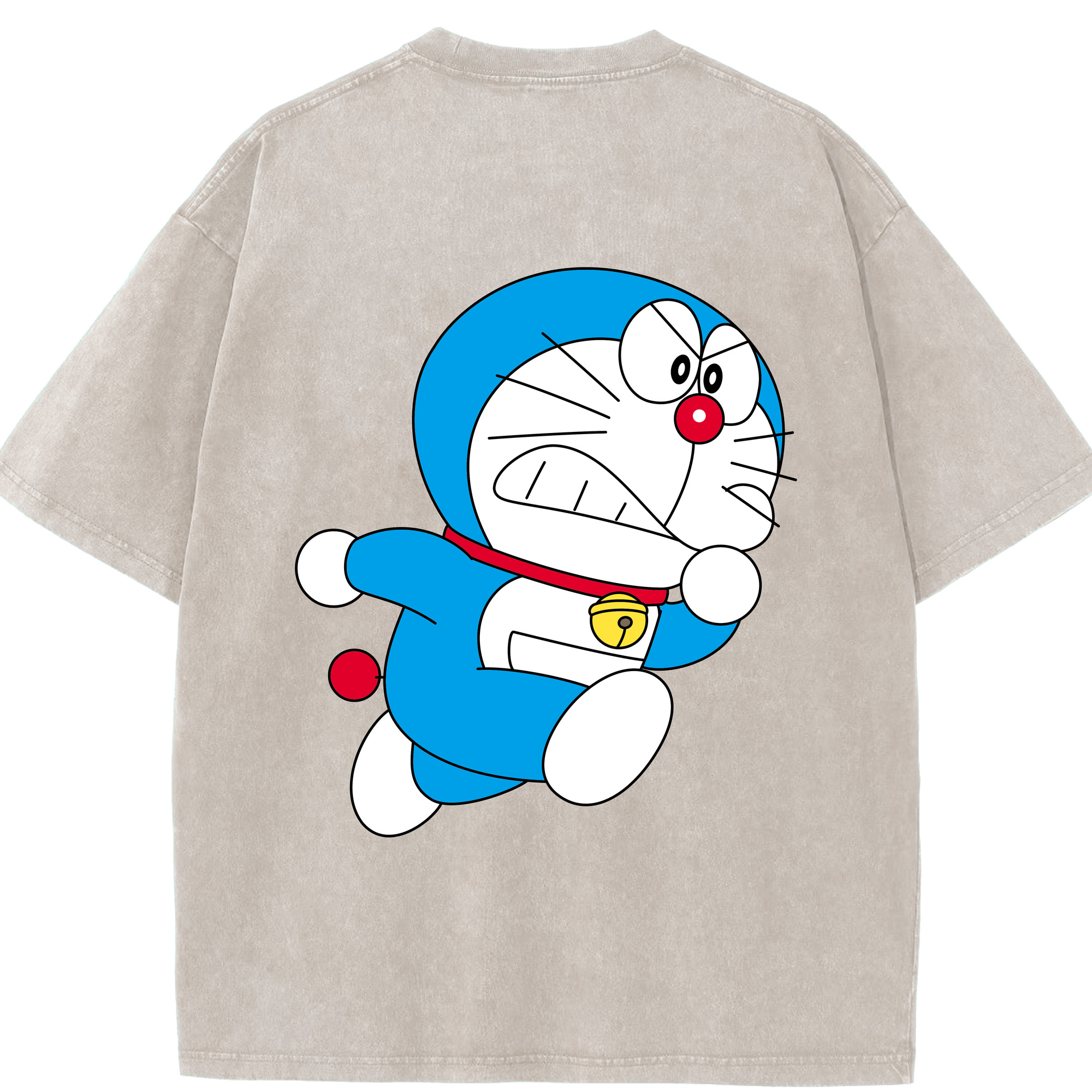 （画像用） ドラえもん Doraemon 綿100% ヴィンテージ風 半袖Tシャツ（背面プリント）
