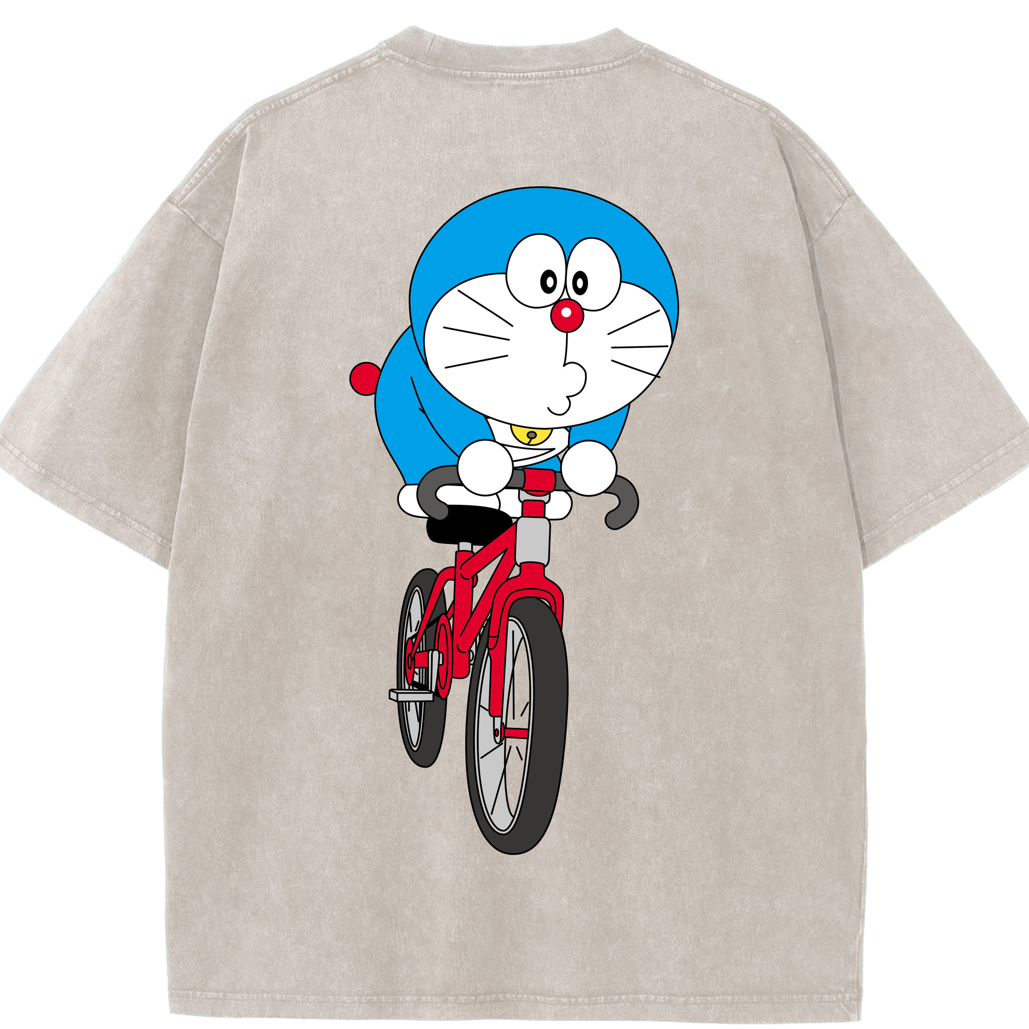 （画像用） ドラえもん Doraemon 綿100% ヴィンテージ風 半袖Tシャツ（背面プリント）