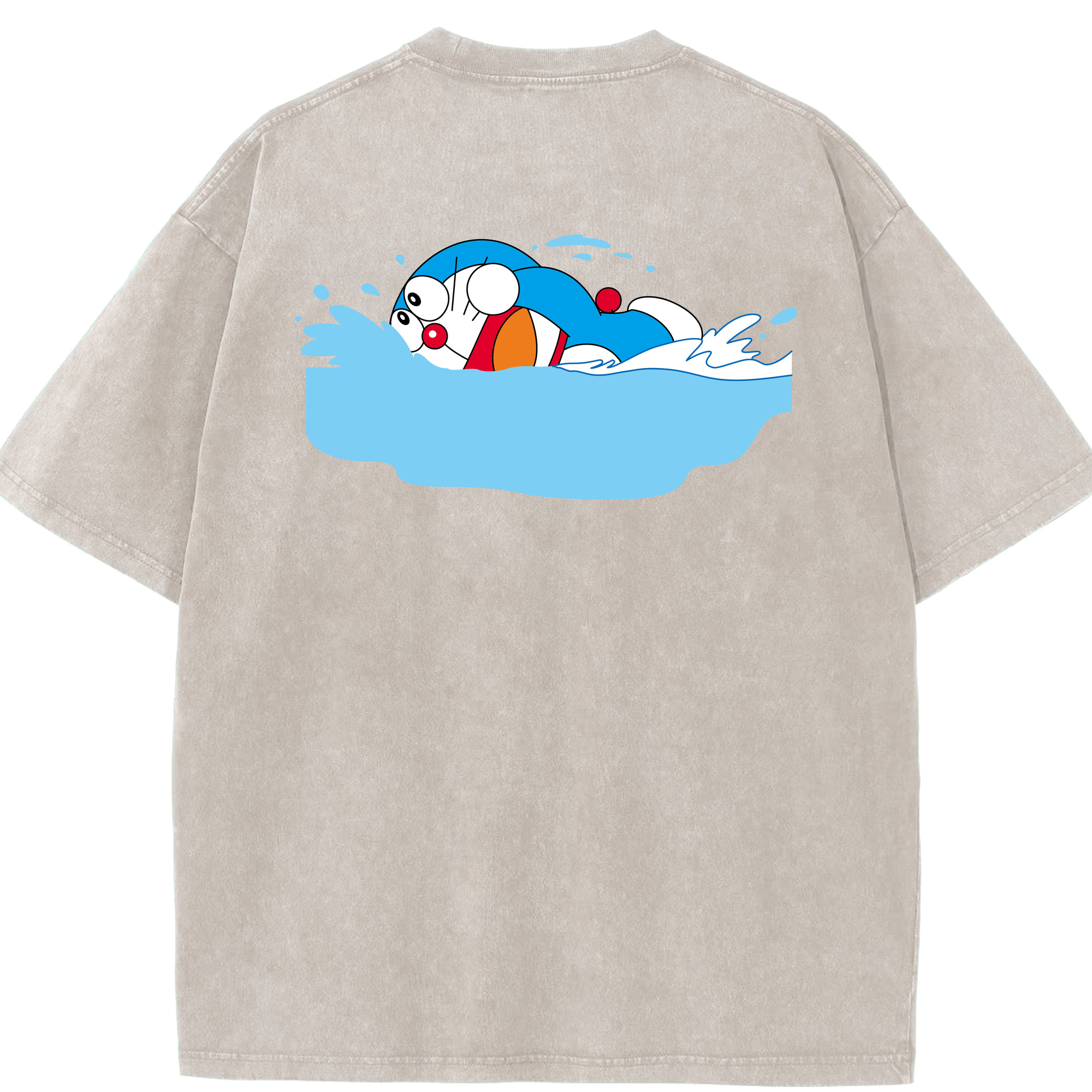 （画像用） ドラえもん Doraemon 綿100% ヴィンテージ風 半袖Tシャツ（背面プリント）