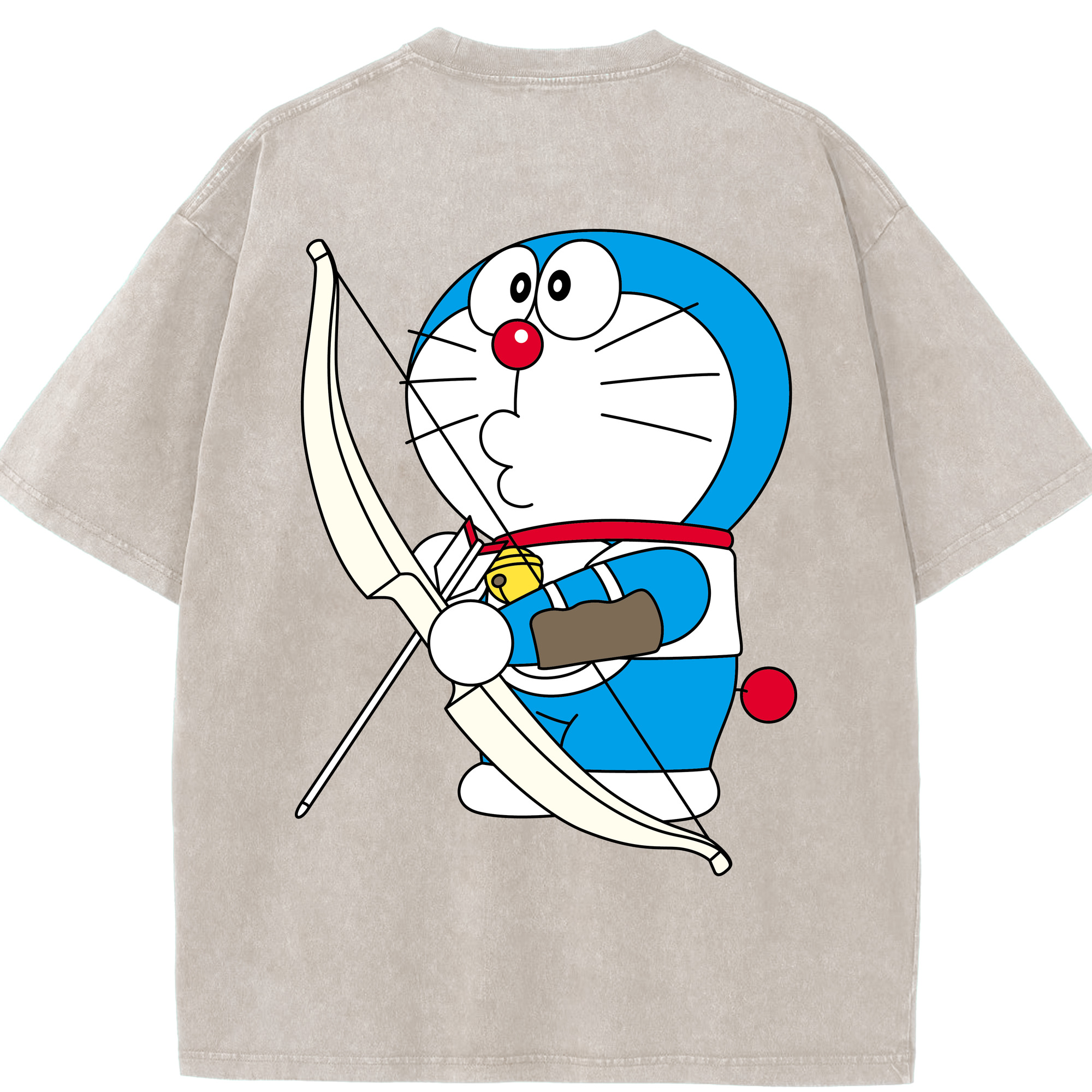 （画像用） ドラえもん Doraemon 綿100% ヴィンテージ風 半袖Tシャツ（背面プリント）