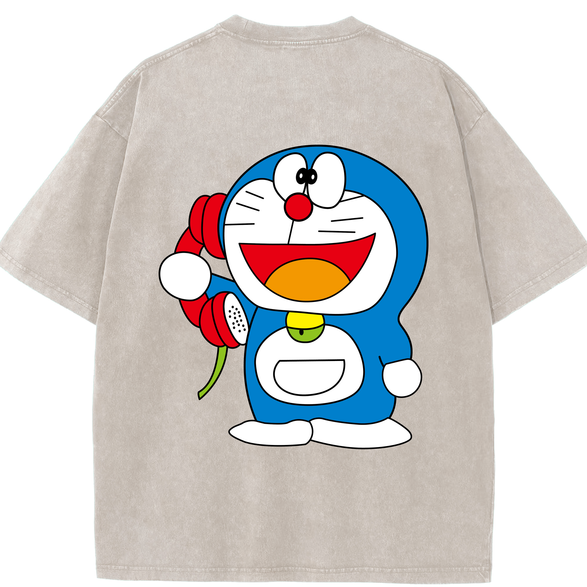 （画像用） ドラえもん Doraemon 綿100% ヴィンテージ風 半袖Tシャツ（背面プリント）