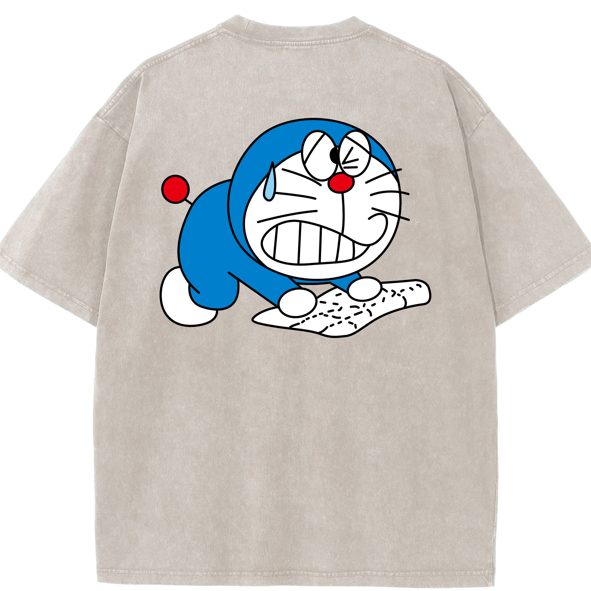 （画像用） ドラえもん Doraemon 綿100% ヴィンテージ風 半袖Tシャツ（背面プリント）
