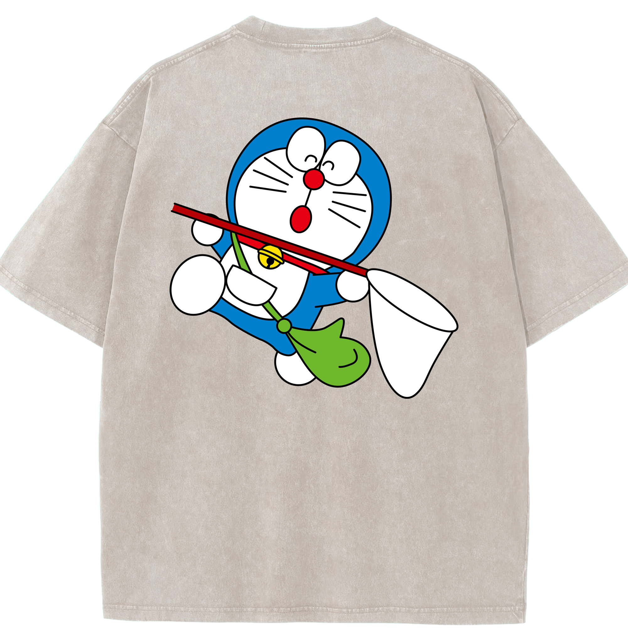 （画像用） ドラえもん Doraemon 綿100% ヴィンテージ風 半袖Tシャツ（背面プリント）