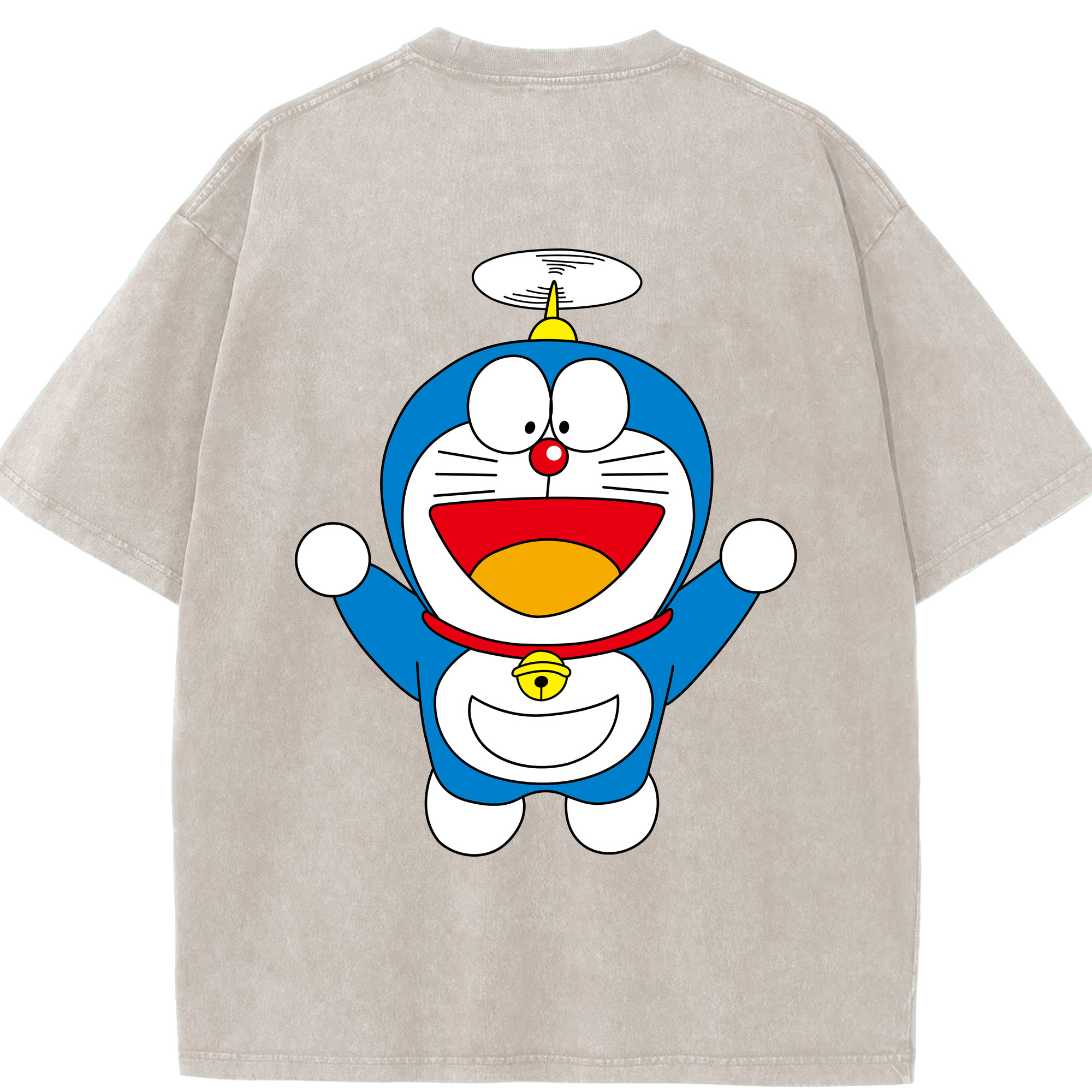 （画像用） ドラえもん Doraemon 綿100% ヴィンテージ風 半袖Tシャツ（背面プリント）