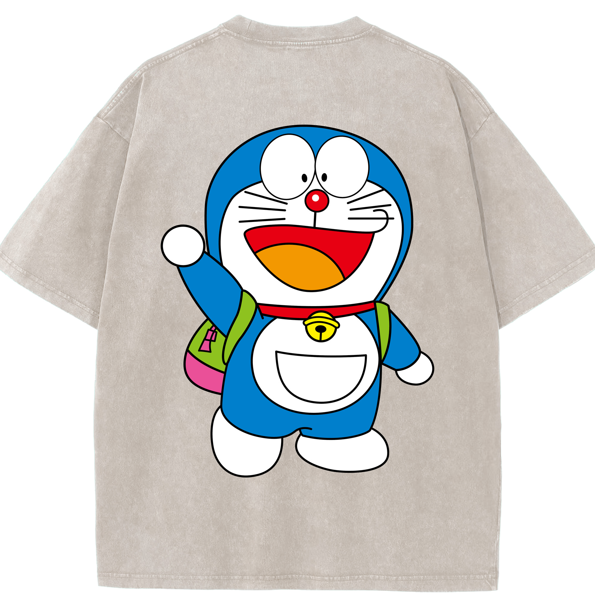 （画像用） ドラえもん Doraemon 綿100% ヴィンテージ風 半袖Tシャツ（背面プリント）