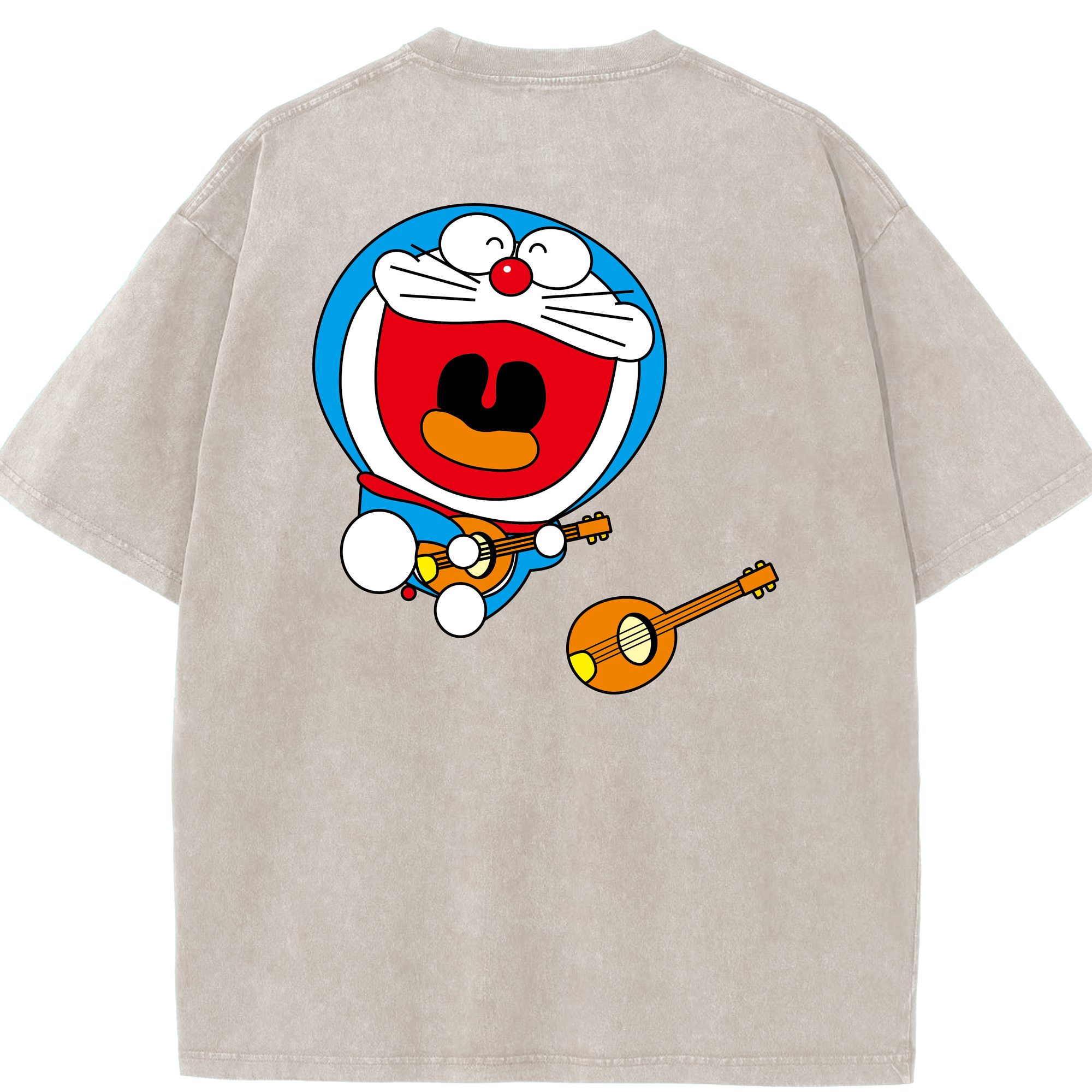（画像用） ドラえもん Doraemon 綿100% ヴィンテージ風 半袖Tシャツ（背面プリント）