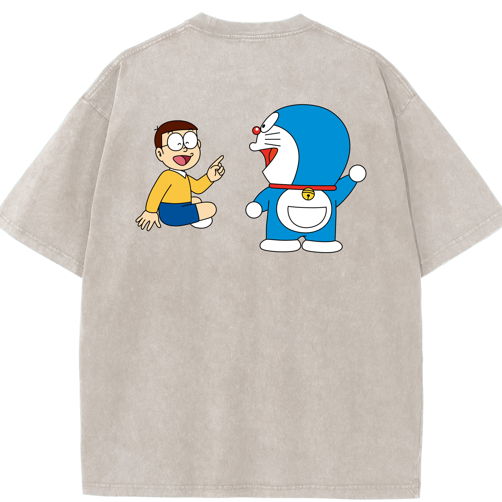 （画像用） ドラえもん Doraemon 綿100% ヴィンテージ風 半袖Tシャツ（背面プリント）