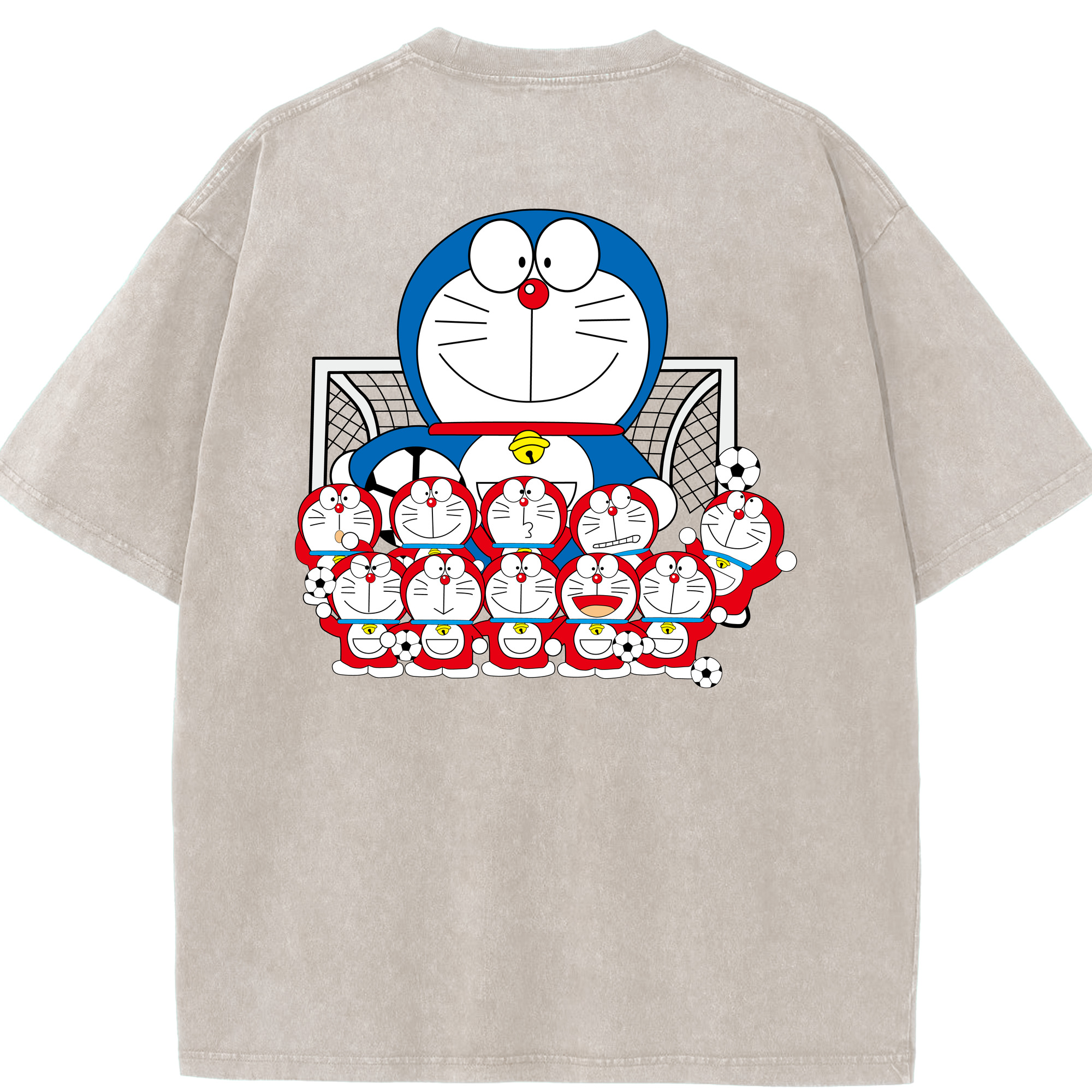 （画像用） ドラえもん Doraemon 綿100% ヴィンテージ風 半袖Tシャツ（背面プリント）