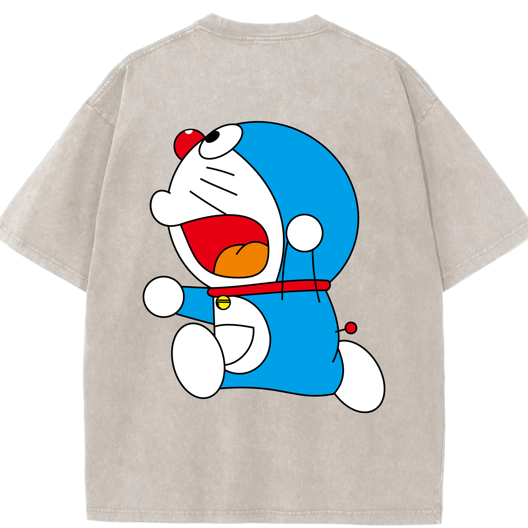 （画像用） ドラえもん Doraemon 綿100% ヴィンテージ風 半袖Tシャツ（背面プリント）