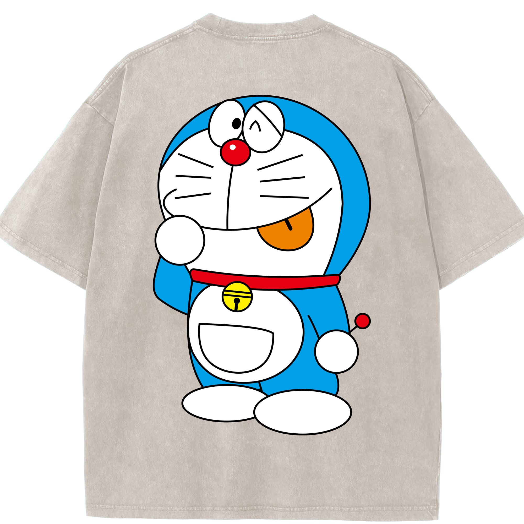 （画像用） ドラえもん Doraemon 綿100% ヴィンテージ風 半袖Tシャツ（背面プリント）