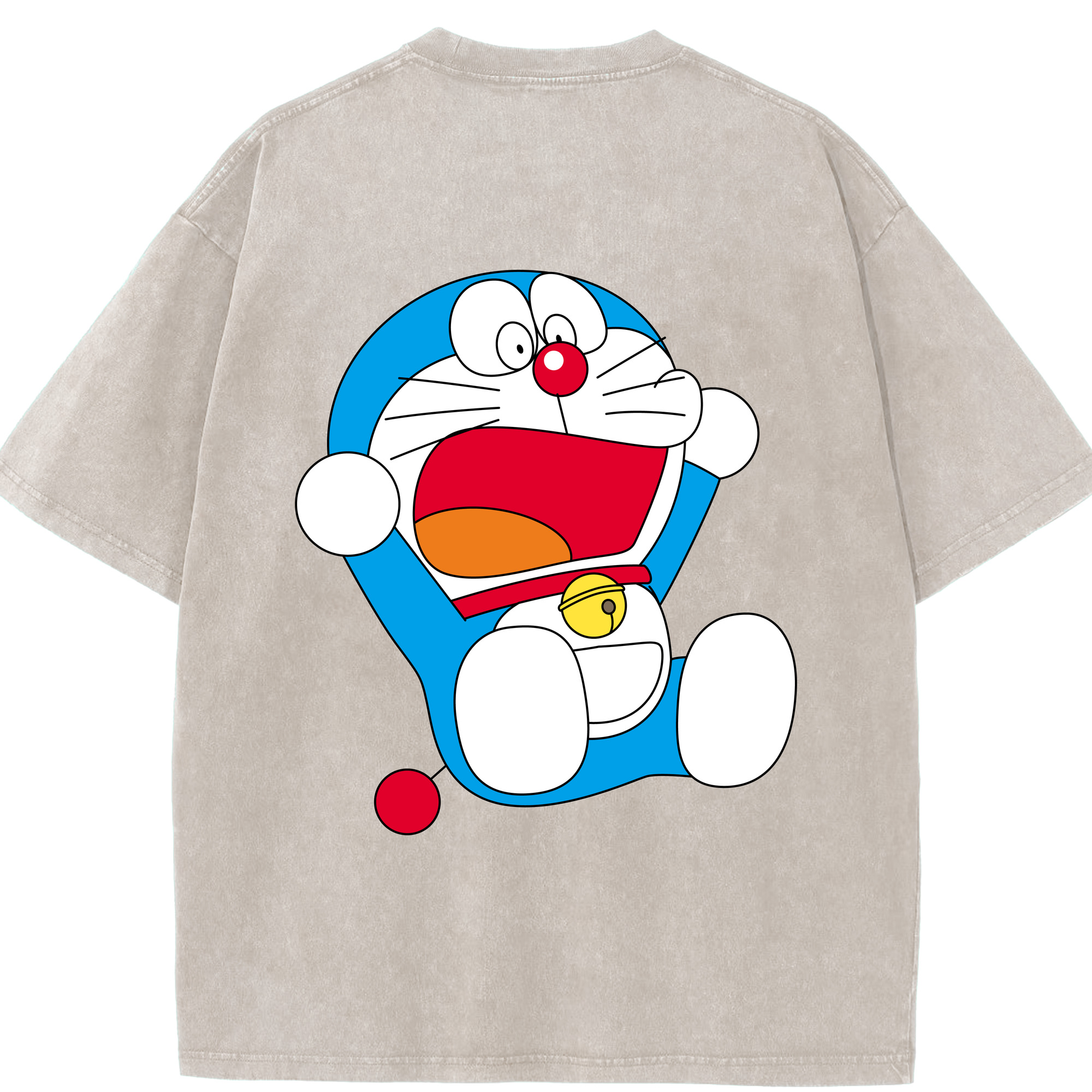 （画像用） ドラえもん Doraemon 綿100% ヴィンテージ風 半袖Tシャツ（背面プリント）