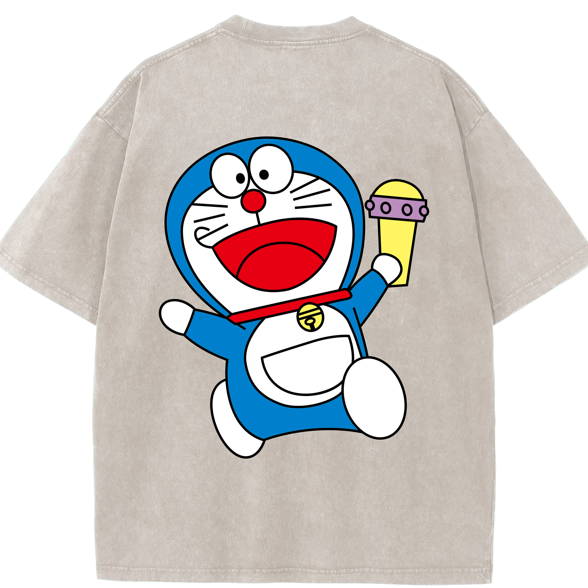 （画像用） ドラえもん Doraemon 綿100% ヴィンテージ風 半袖Tシャツ（背面プリント）
