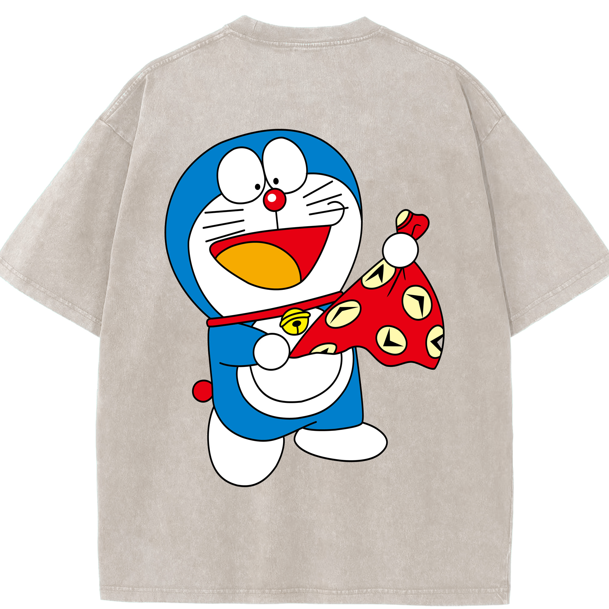 （画像用） ドラえもん Doraemon 綿100% ヴィンテージ風 半袖Tシャツ（背面プリント）